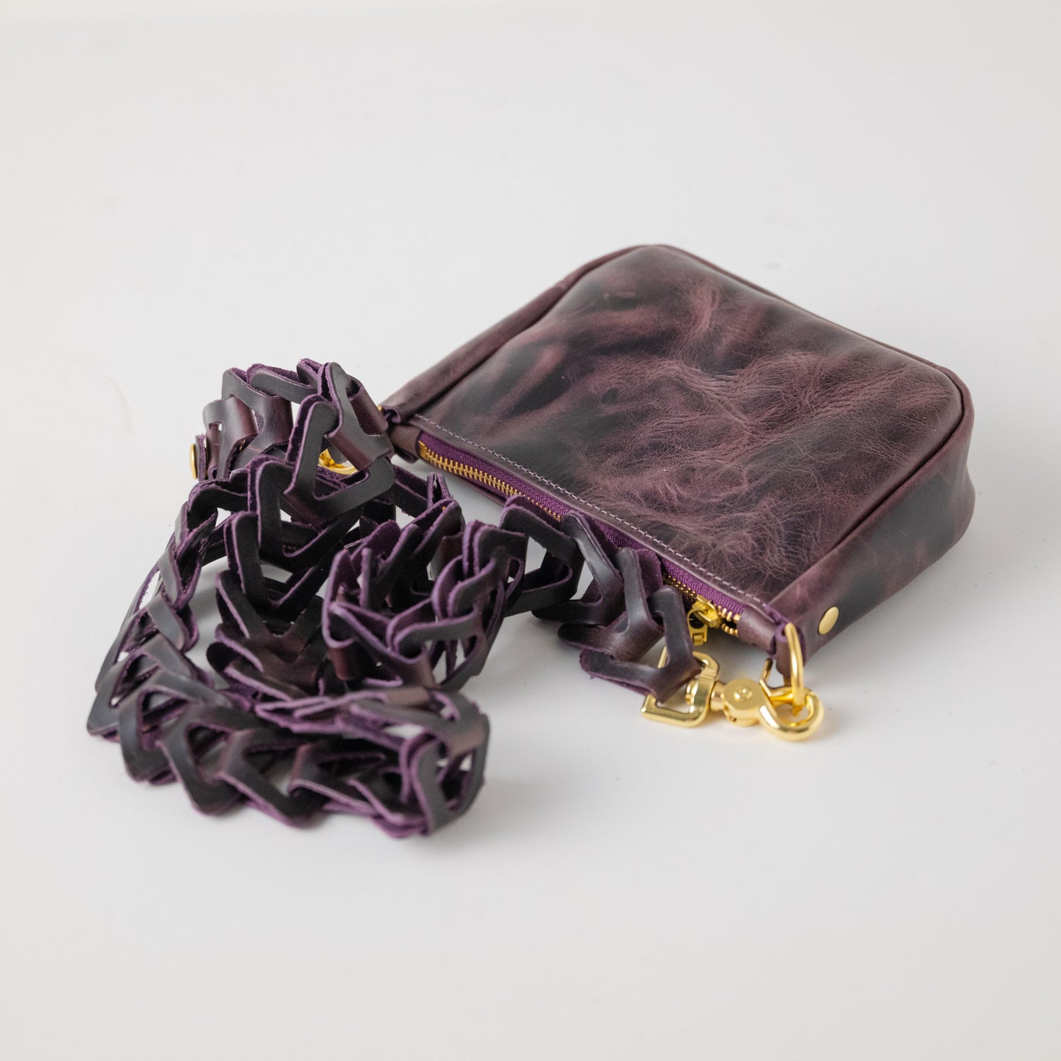 Glossy Purple Mini Crossbody Bag Bundle