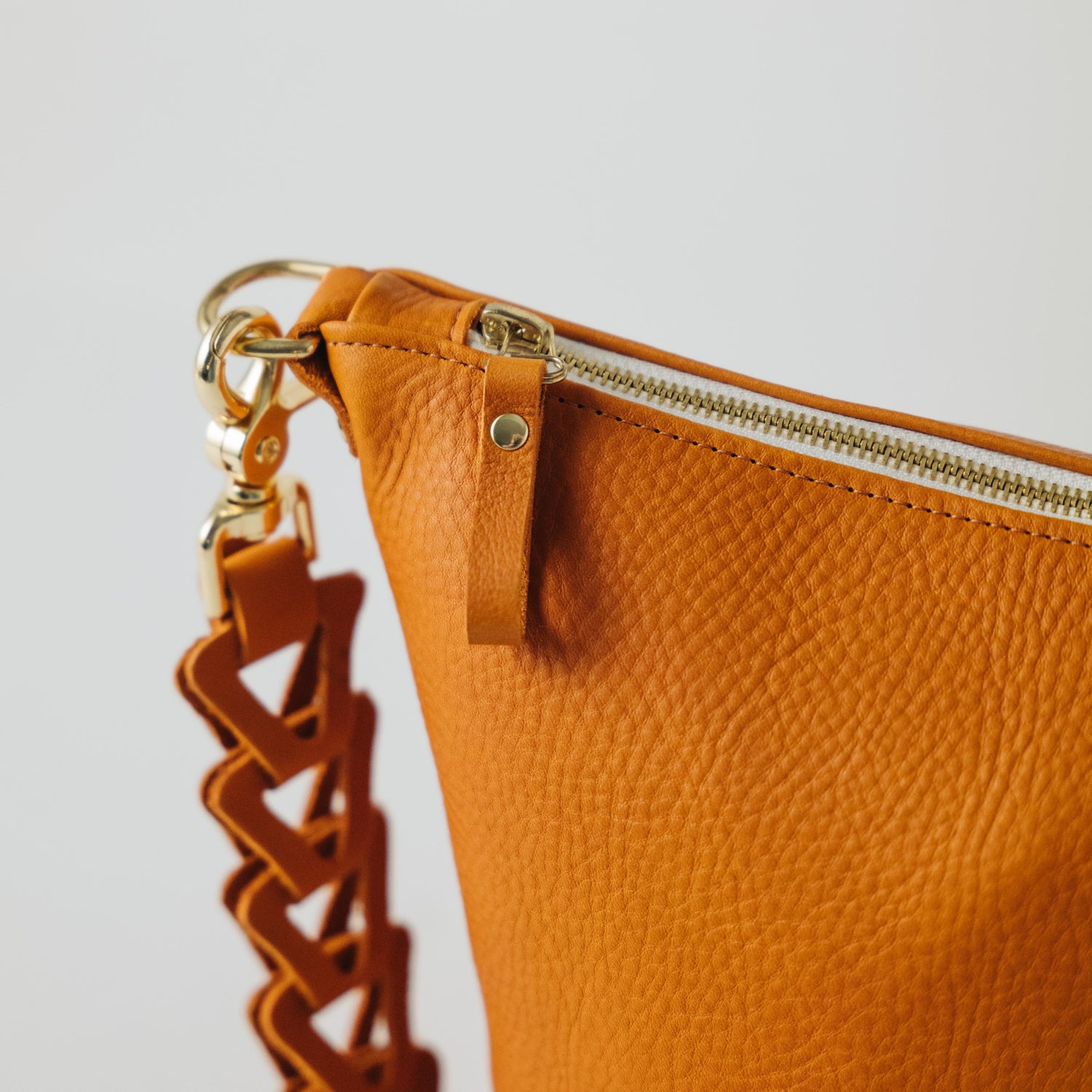 Olive Cypress Zip-Top Bucket Bag