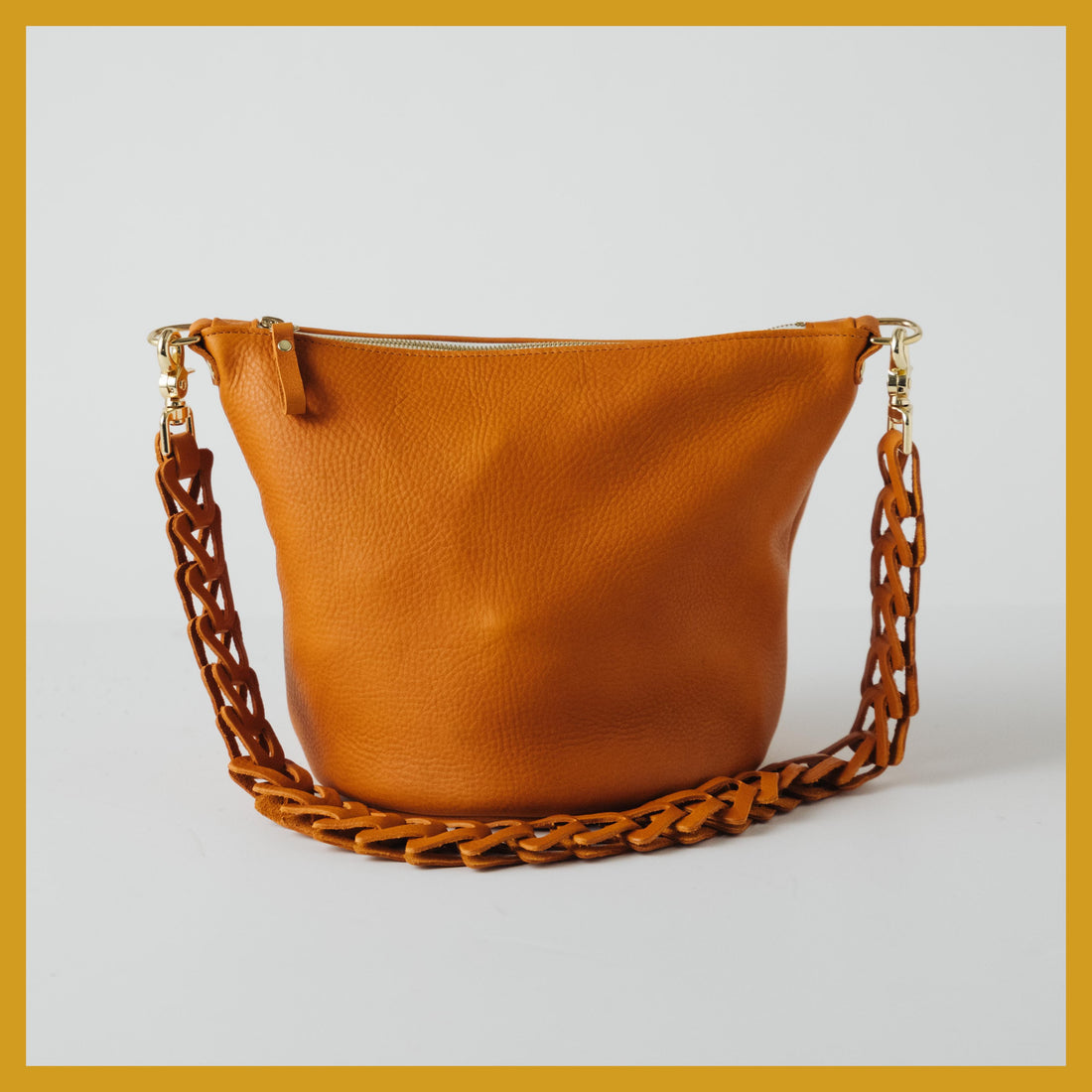 Scratch-and-Dent Orange Cypress Zip-Top Bucket Bag