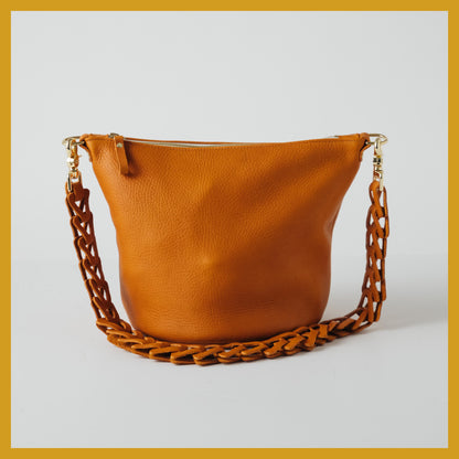 Scratch-and-Dent Orange Cypress Zip-Top Bucket Bag