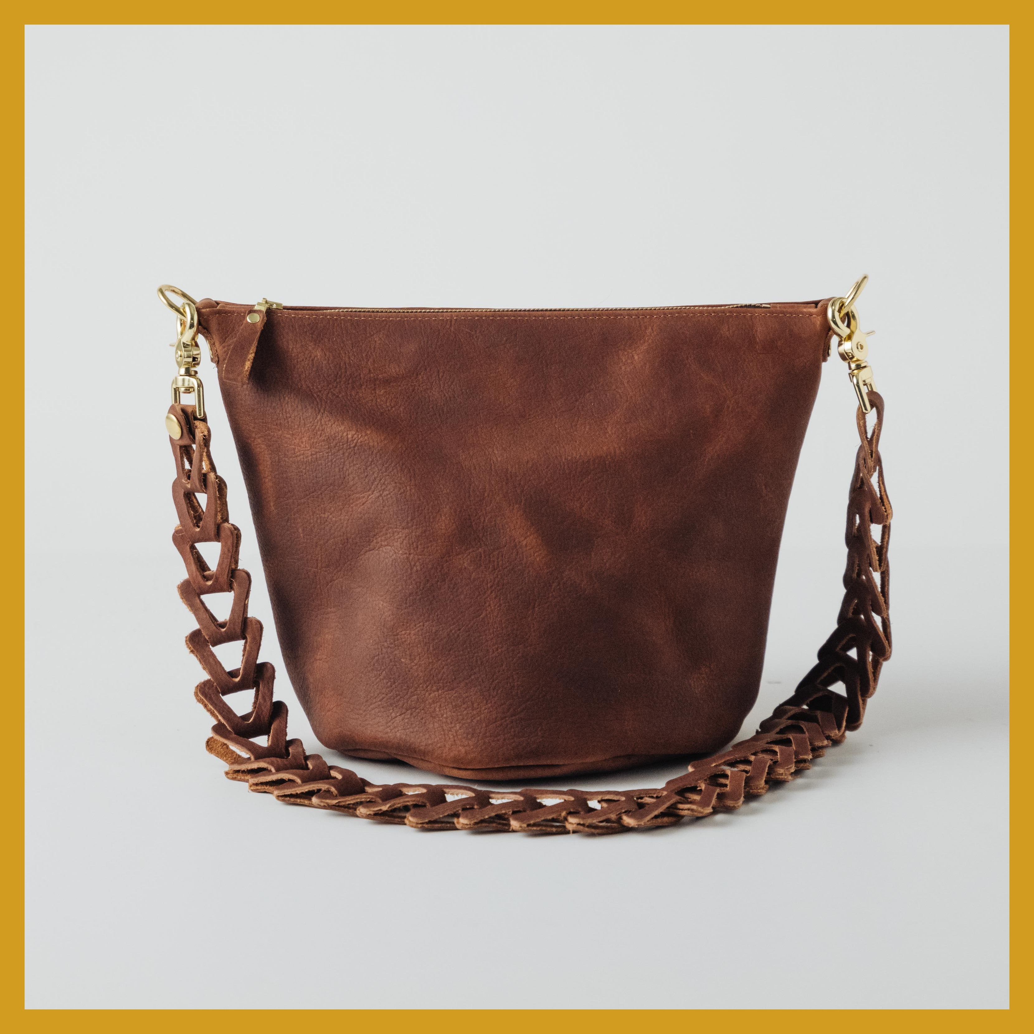 Scratch-and-Dent Tan Kodiak Zip-Top Bucket Bag