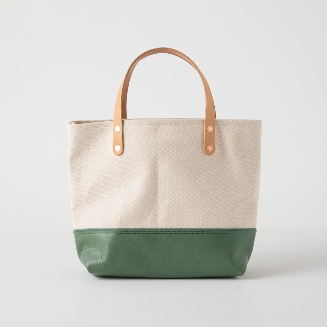 Studio Green and Natural Canvas Mini Panel Tote