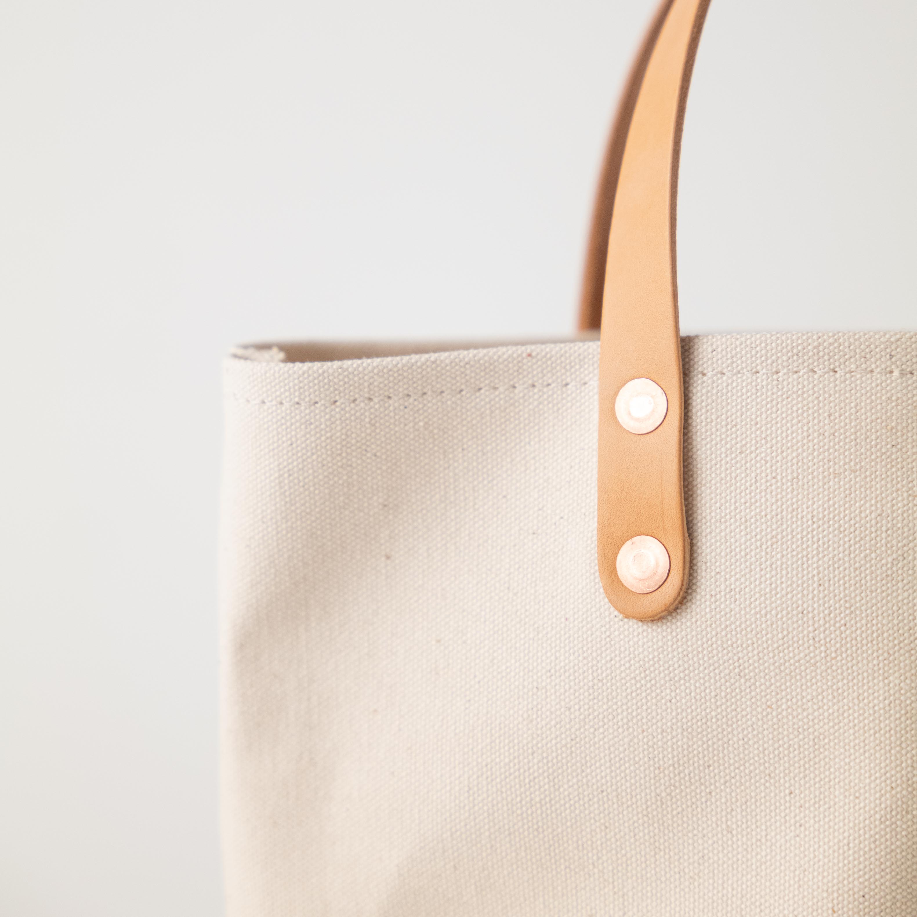 Studio Green and Natural Canvas Mini Panel Tote