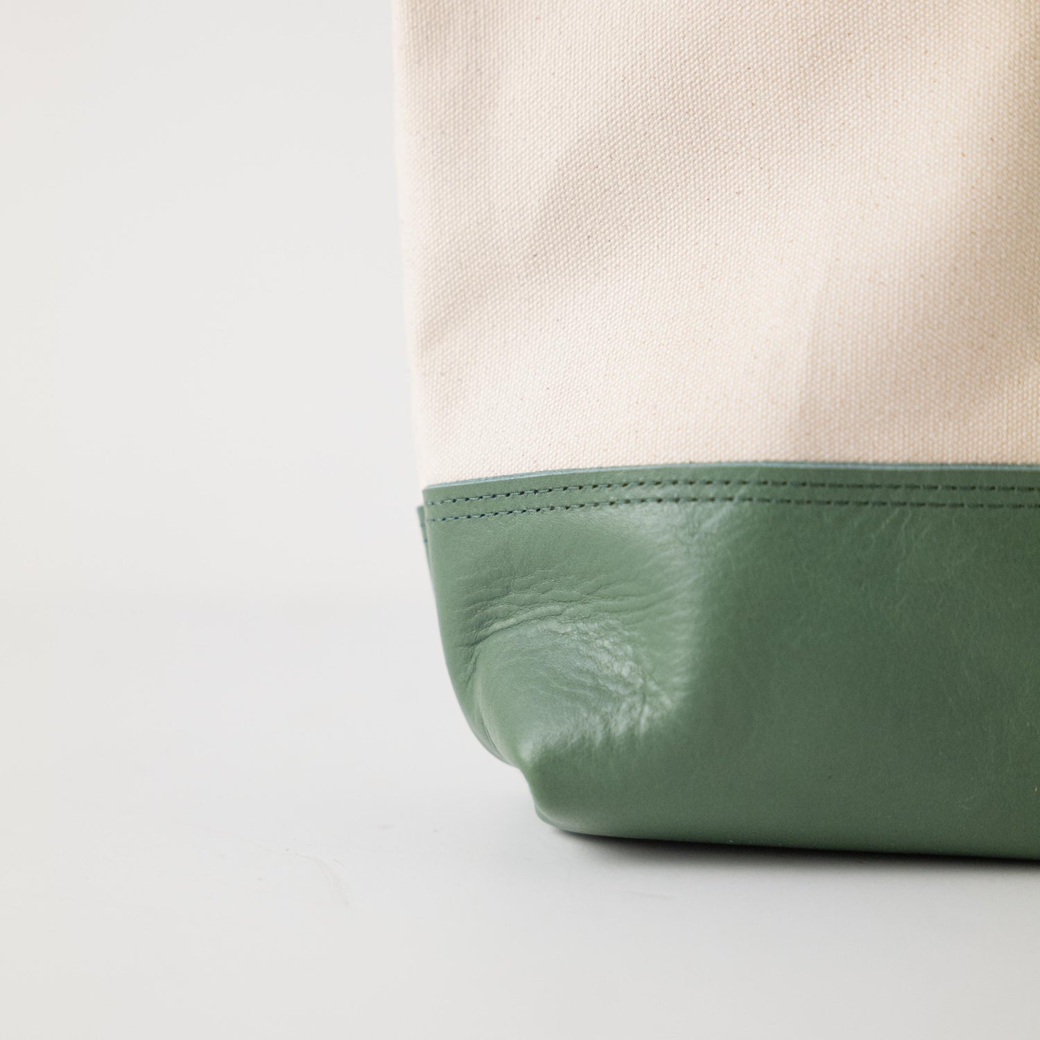 Studio Green and Natural Canvas Mini Panel Tote