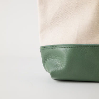 Studio Green and Natural Canvas Panel Tote