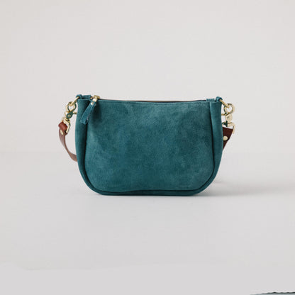 Roughout Dark Teal Bulldog Mini Crossbody Bag