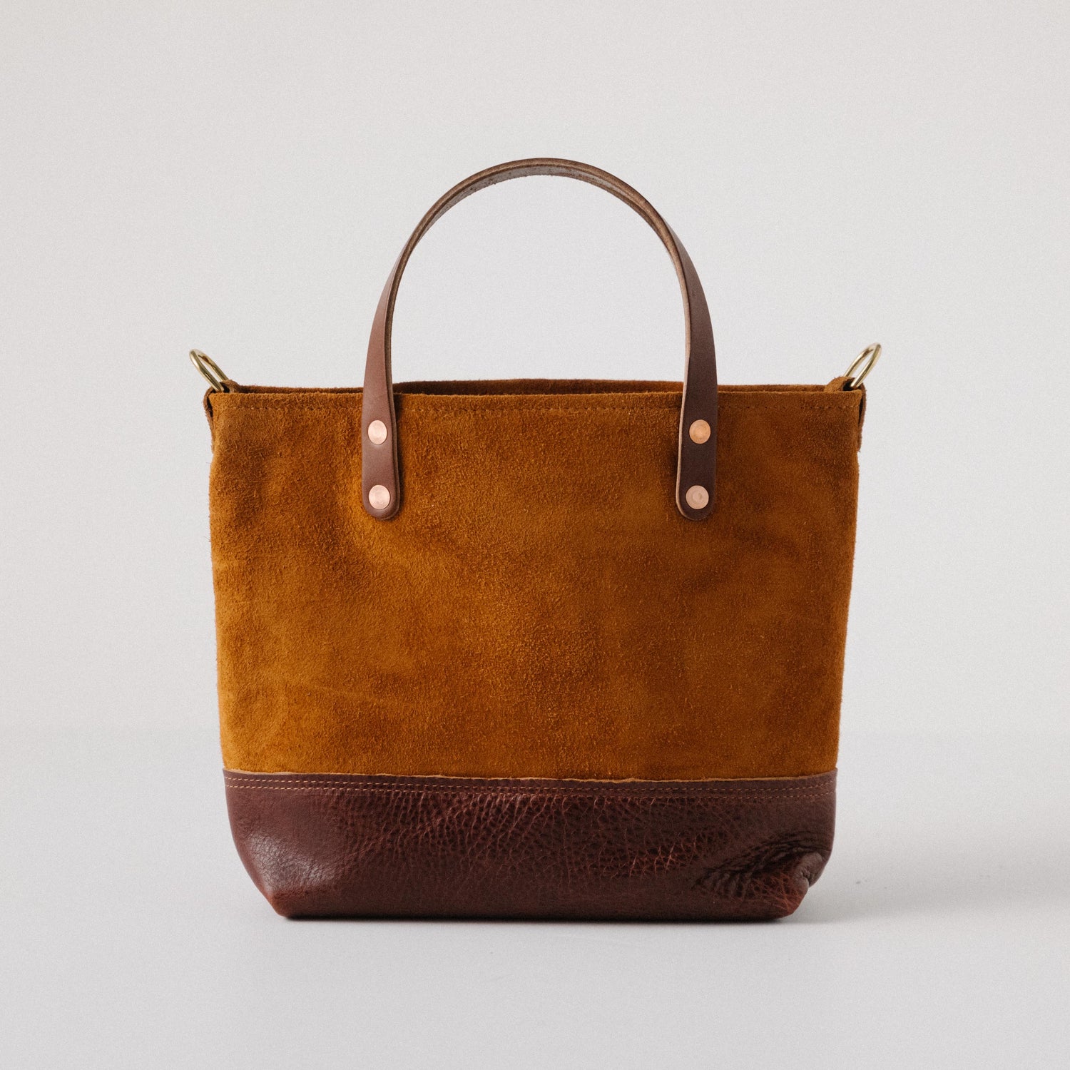 Roughout Dark Tan Bulldog Mini Panel Tote