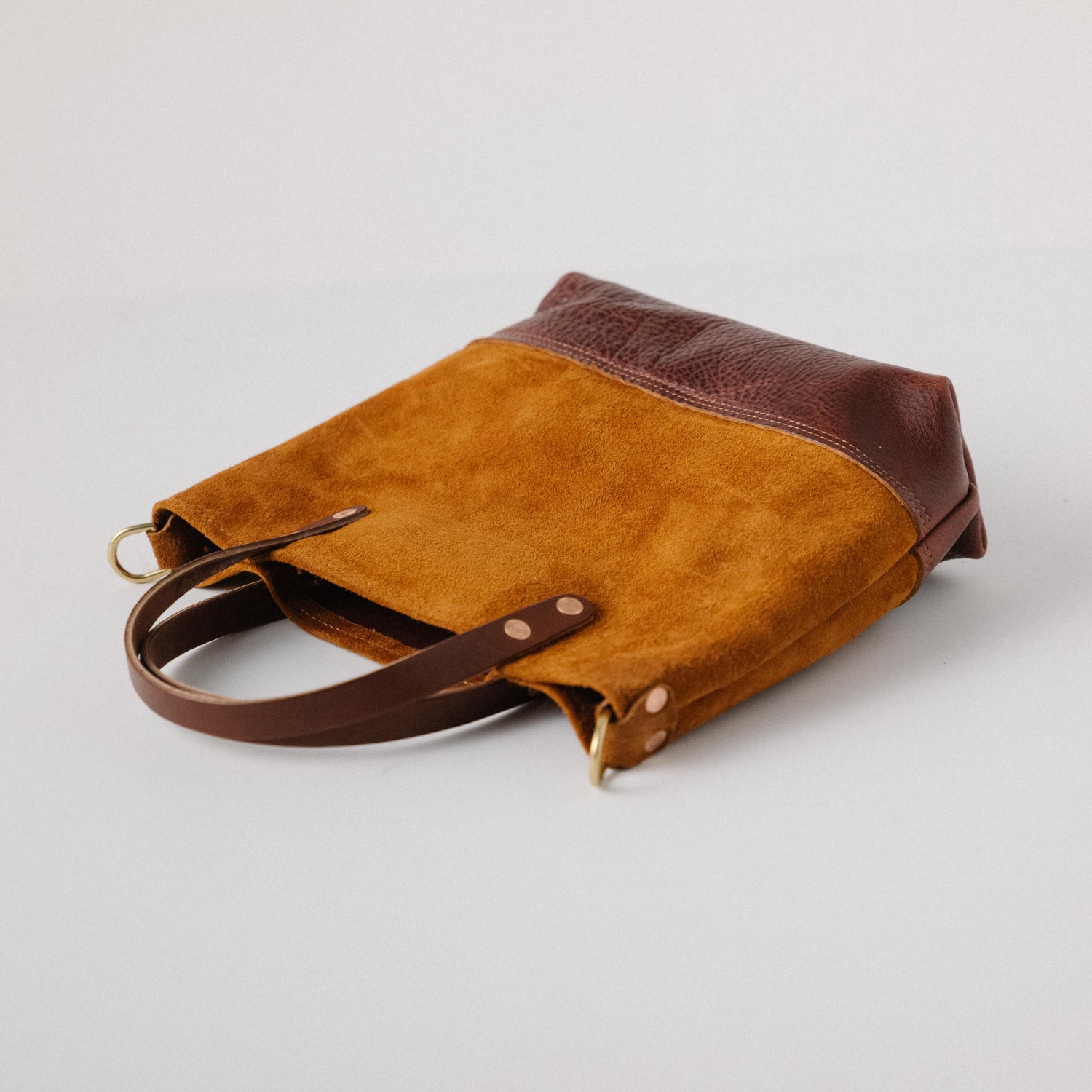 Roughout Dark Tan Bulldog Mini Panel Tote