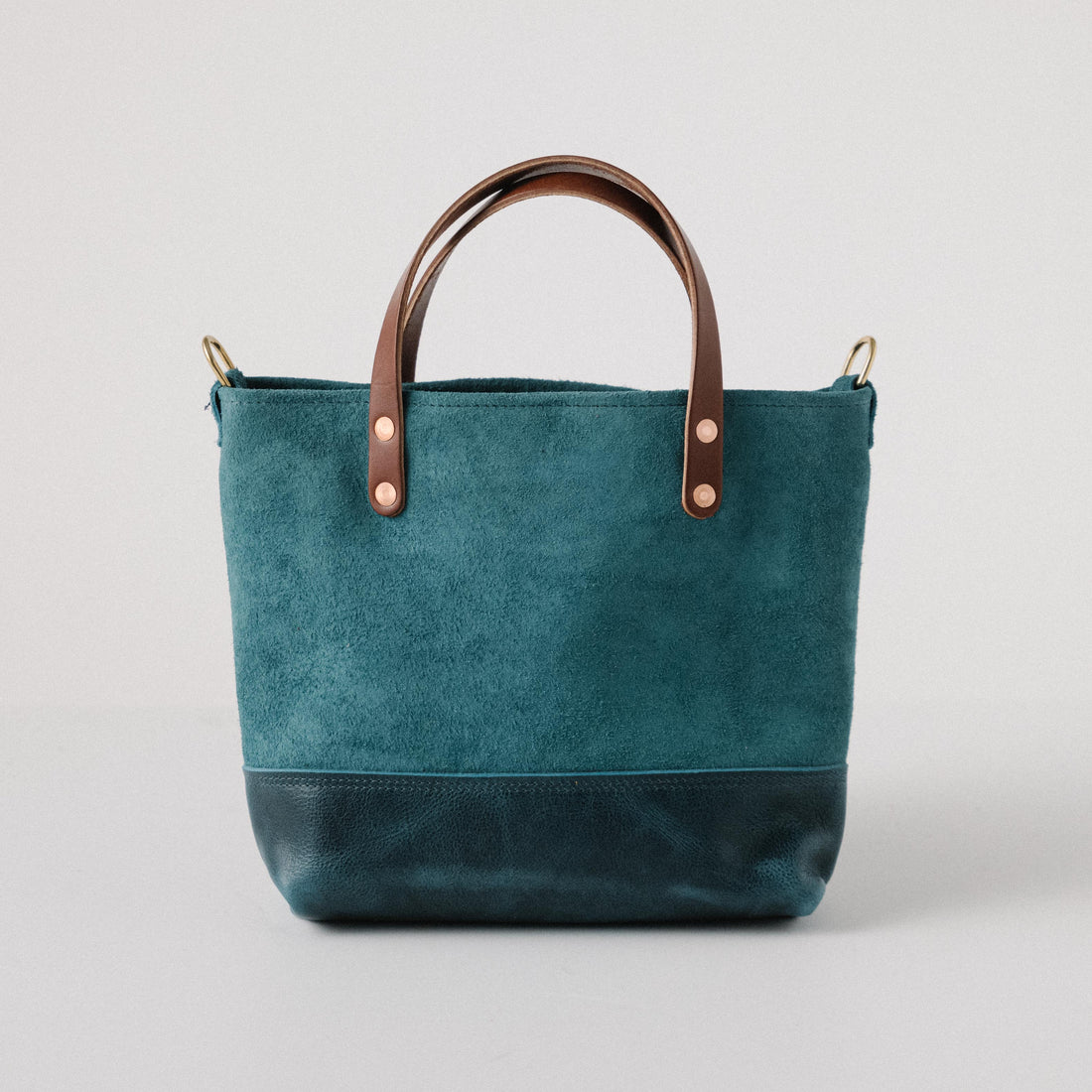 Roughout Dark Teal Bulldog Mini Panel Tote