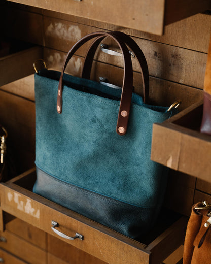 Roughout Dark Teal Bulldog Mini Panel Tote