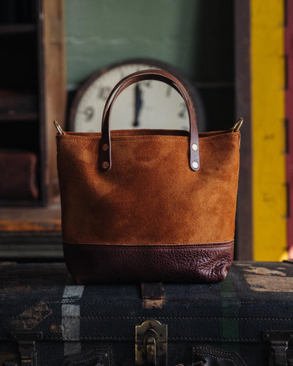 Roughout Dark Tan Bulldog Mini Panel Tote