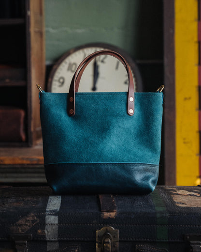 Roughout Dark Teal Bulldog Mini Panel Tote