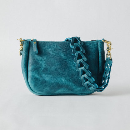 Petrol Blue Bison Medium Crossbody Bag