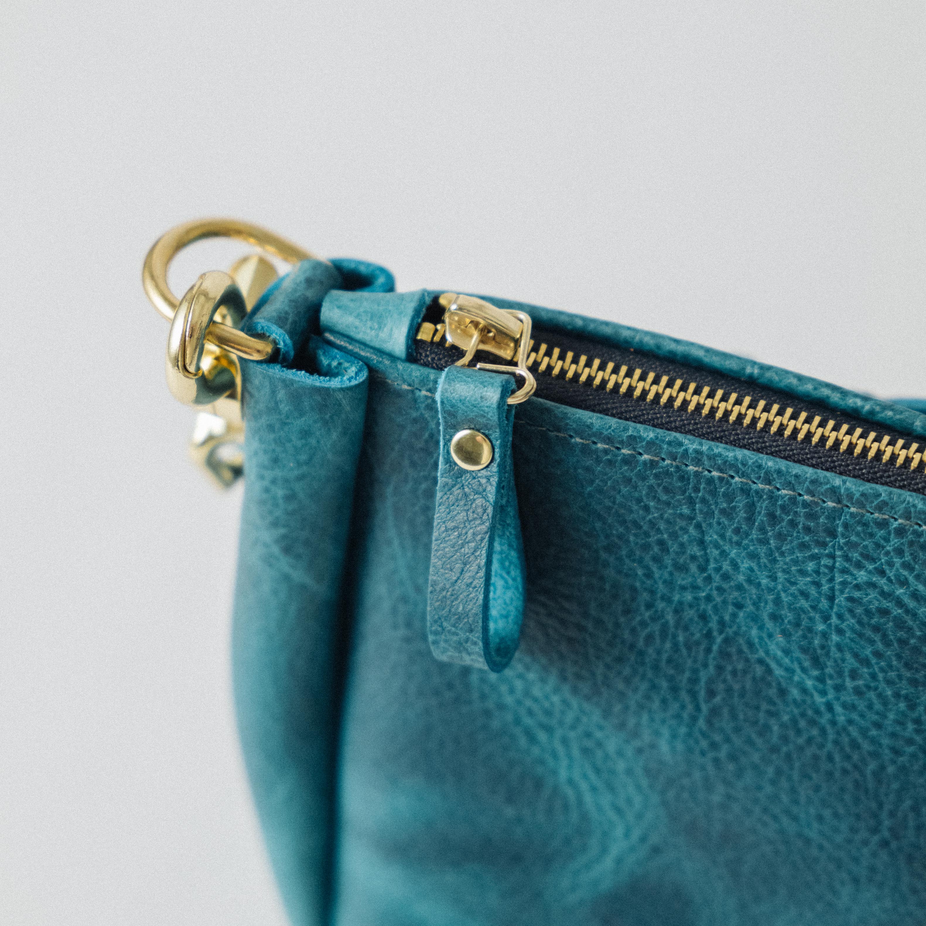 Petrol Blue Bison Medium Crossbody Bag