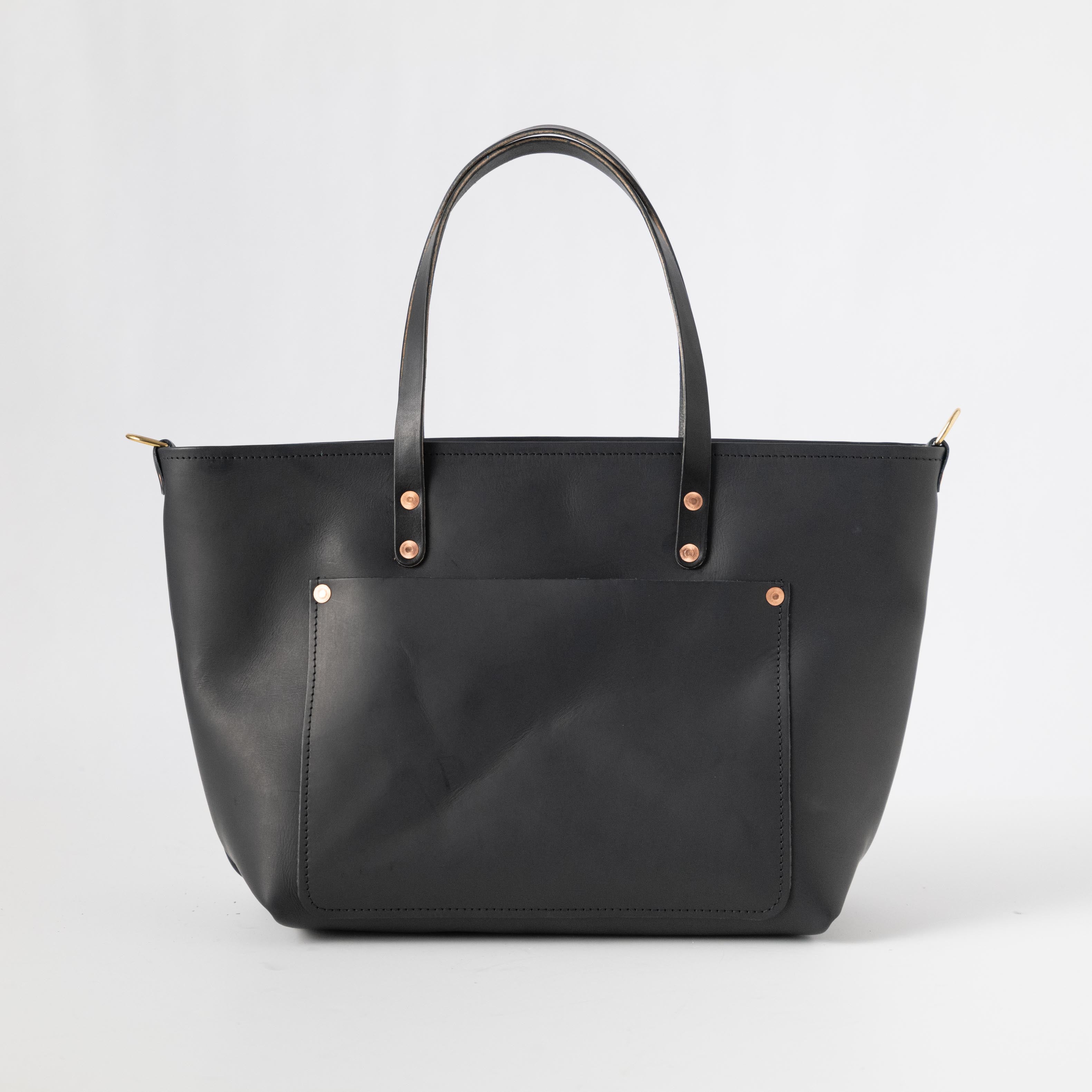 Black Vegetable Tanned Market Tote