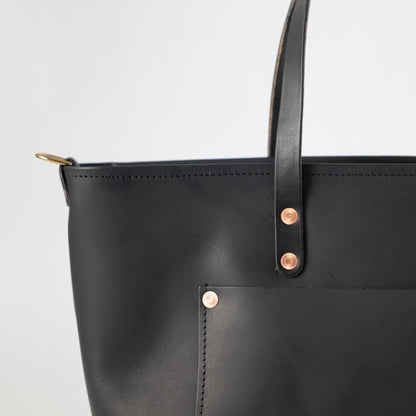 Black Vegetable Tanned Market Tote