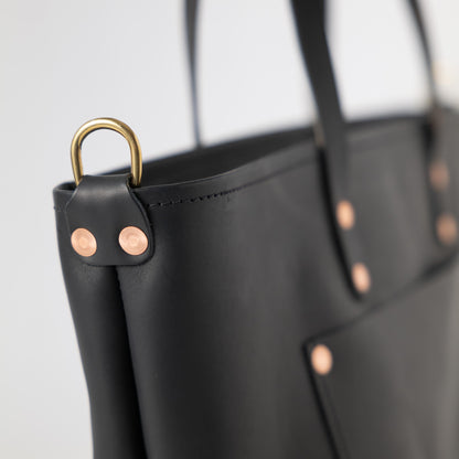 Black Vegetable Tanned Market Tote