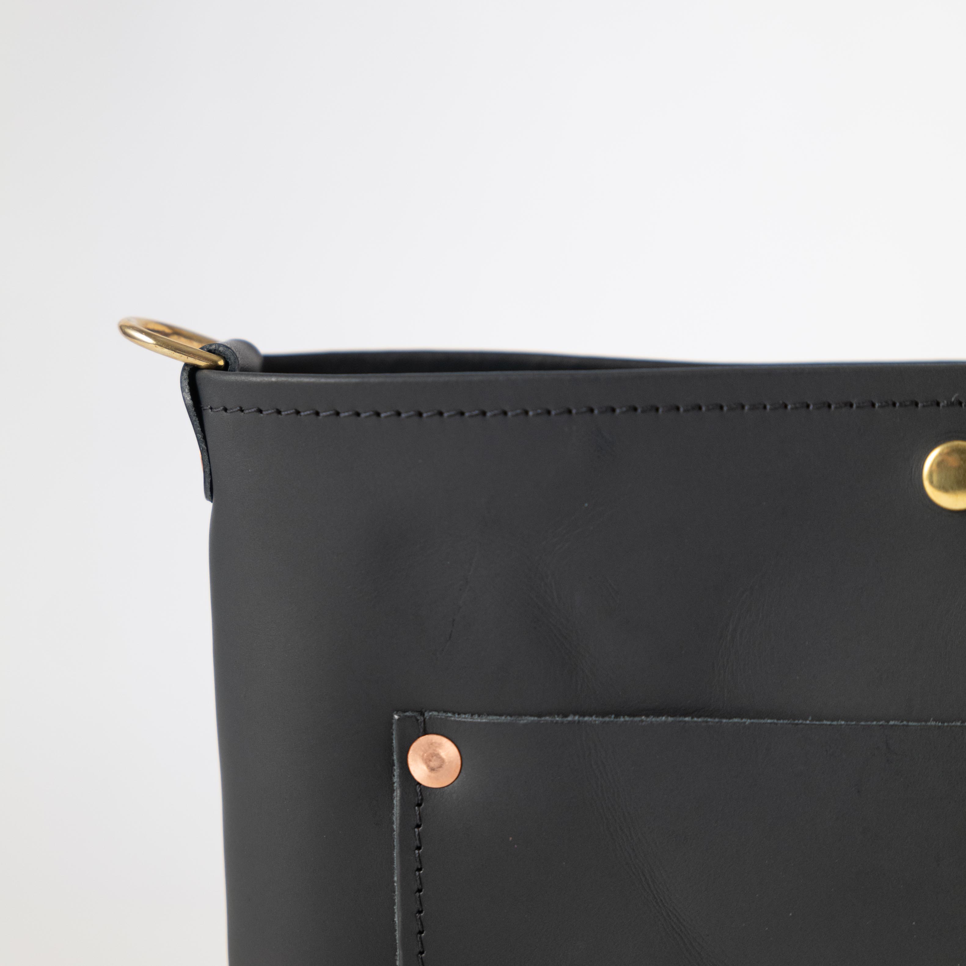 Black Vegetable Tanned Crossbody Travel Tote