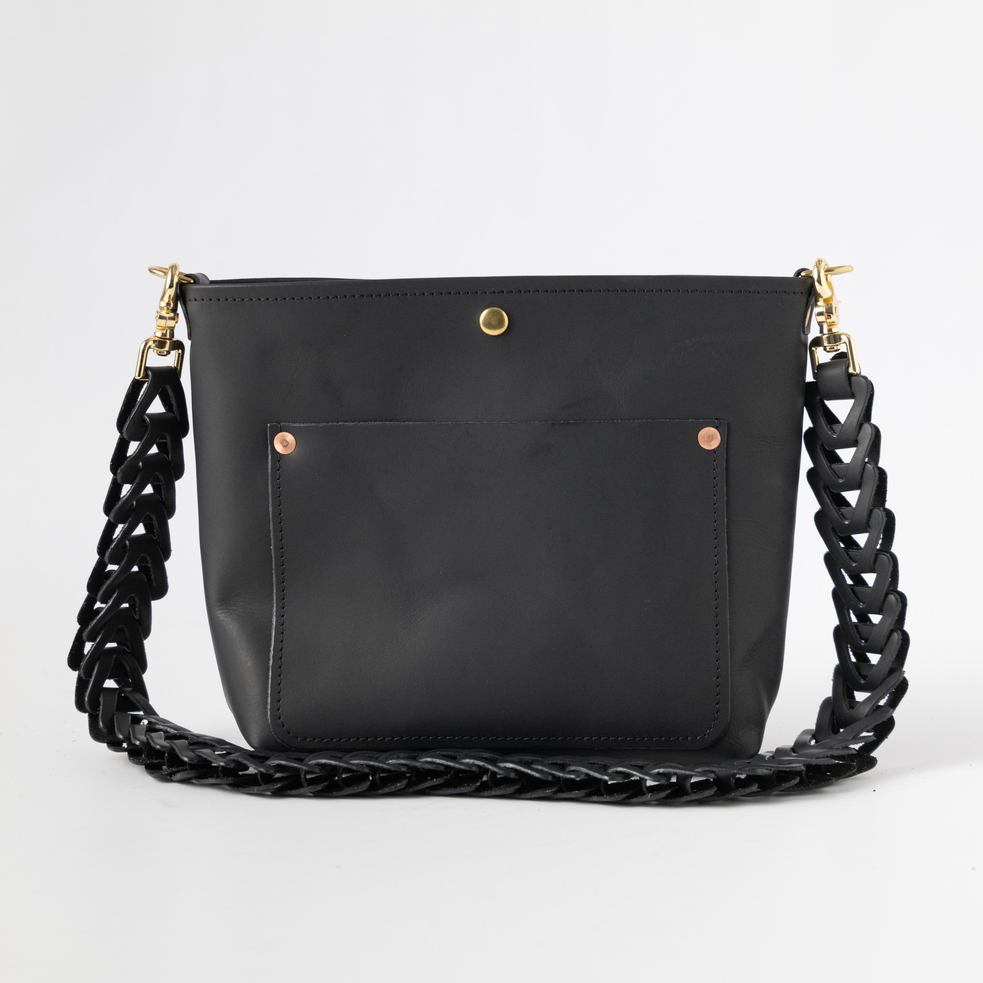 Black Vegetable Tanned Crossbody Travel Tote