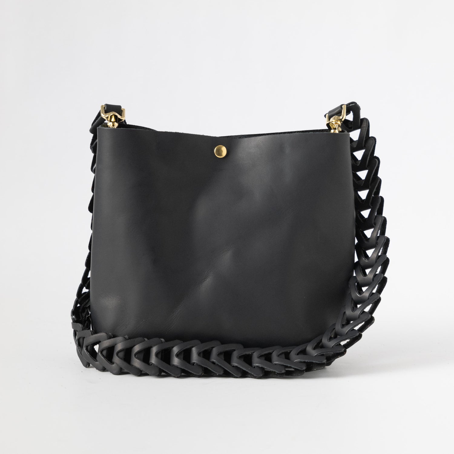 Black Vegetable Tanned Crossbody Tote