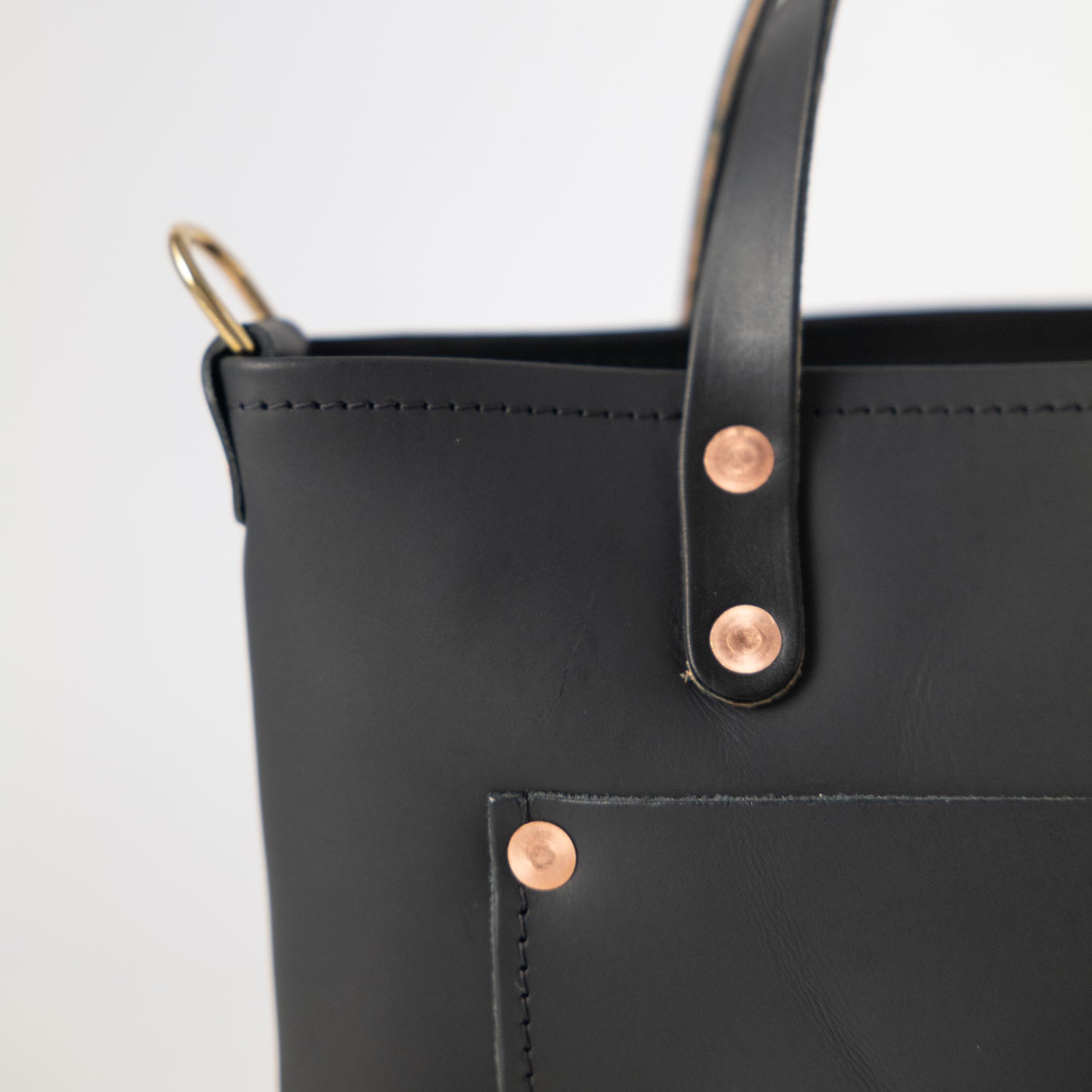 Black Vegetable Tanned Mini Travel Tote