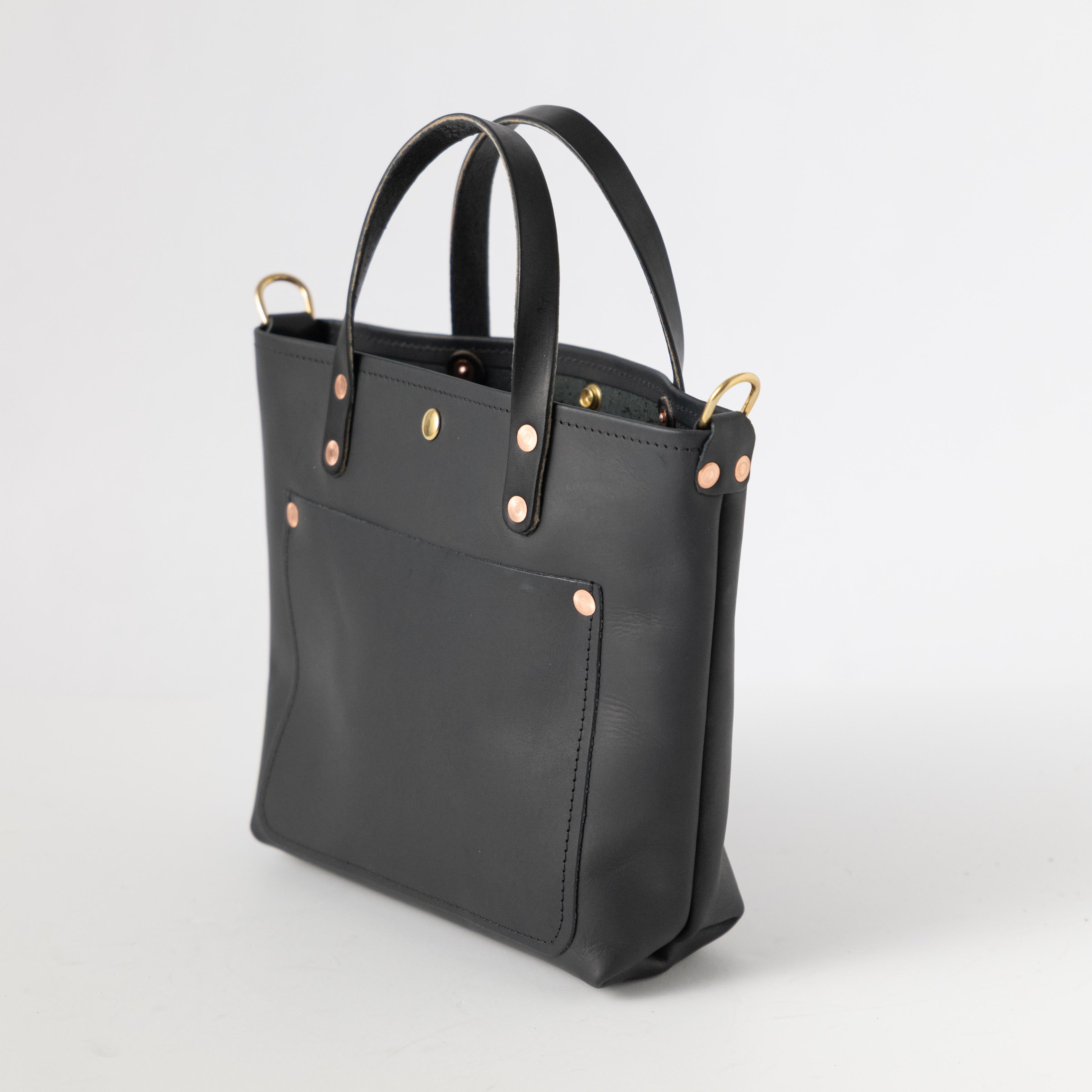 Black Vegetable Tanned Mini Travel Tote