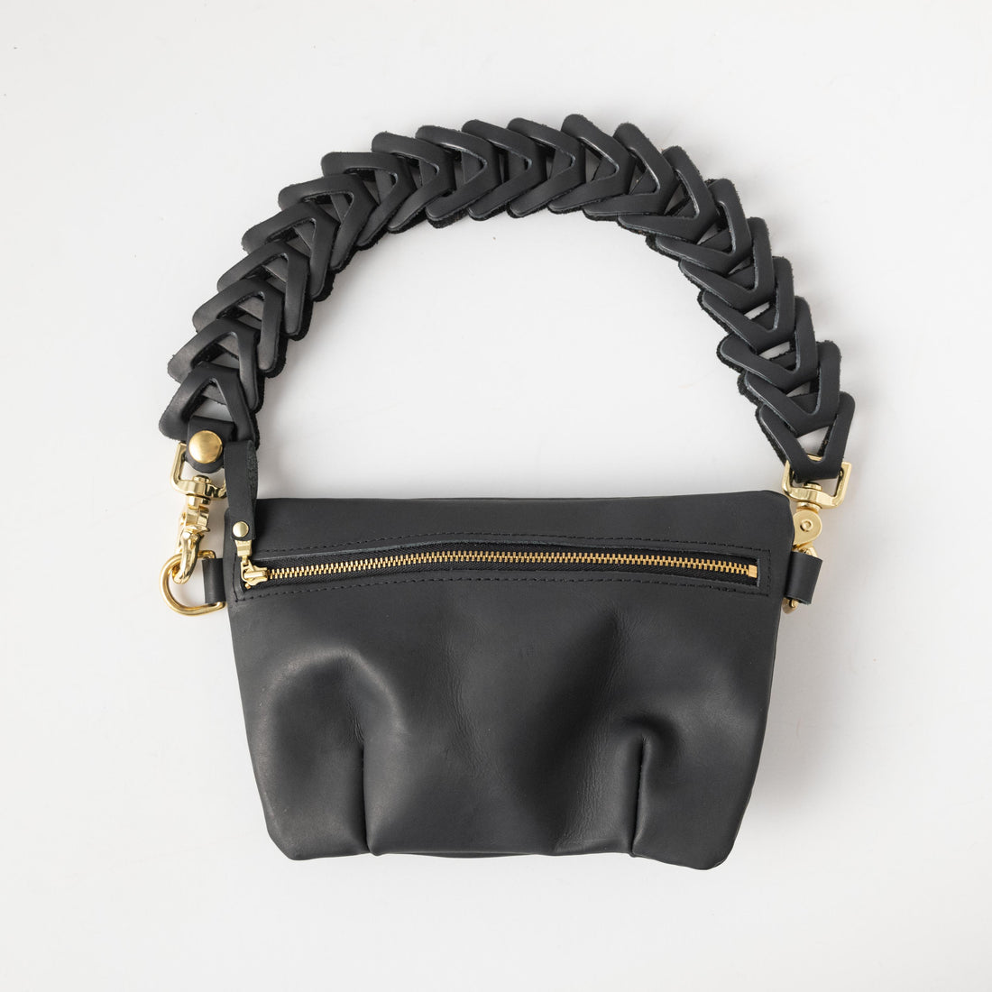 Black Vegetable Tanned Belt Bag