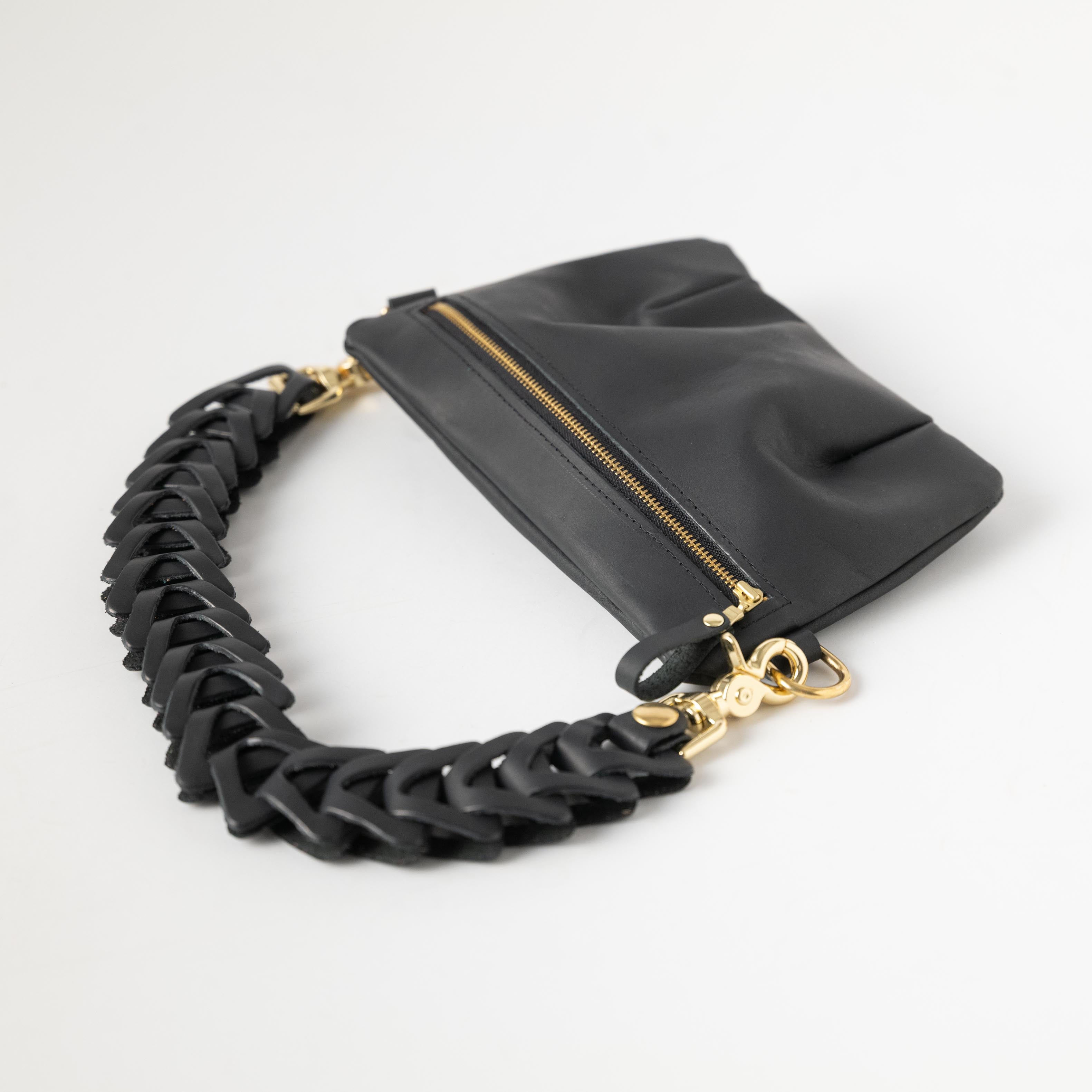 Black Vegetable Tanned Belt Bag