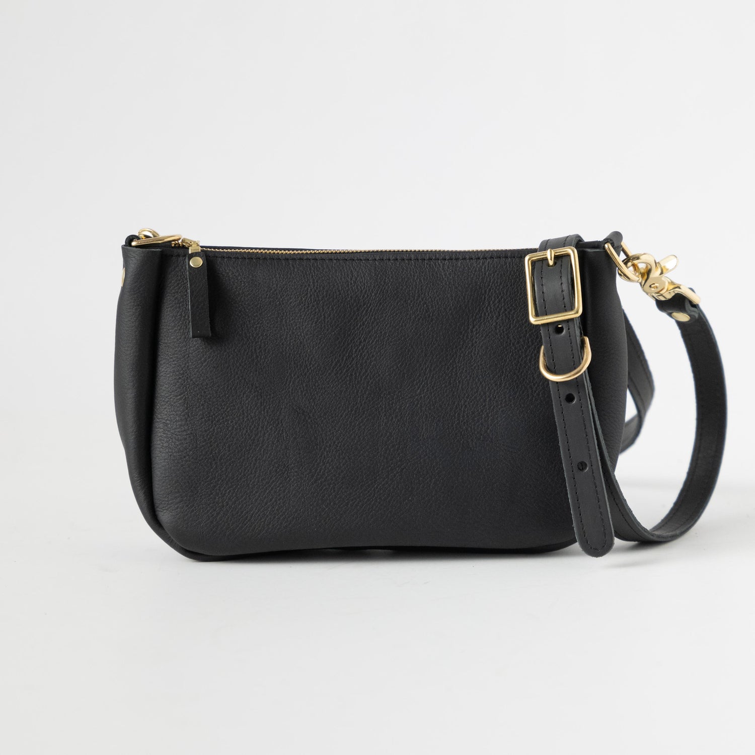 Black Vegetable Tanned Crossbody Bag