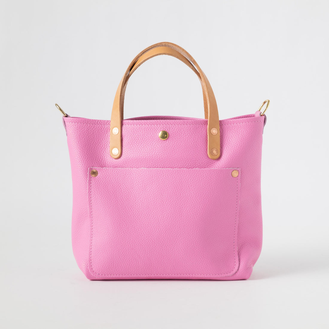 Pink Italian Pebbled Mini Travel Tote