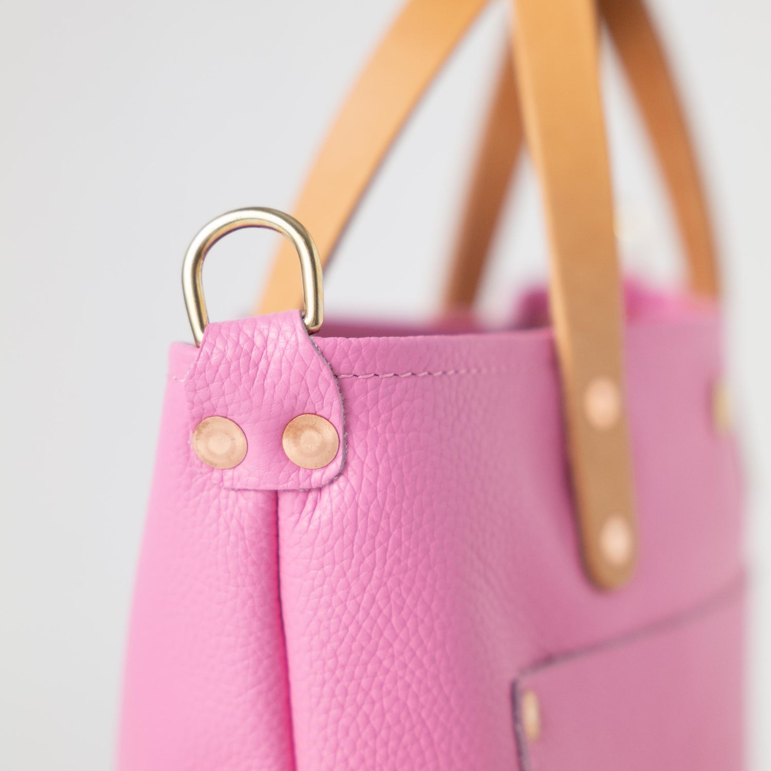 Pink Italian Pebbled Mini Travel Tote