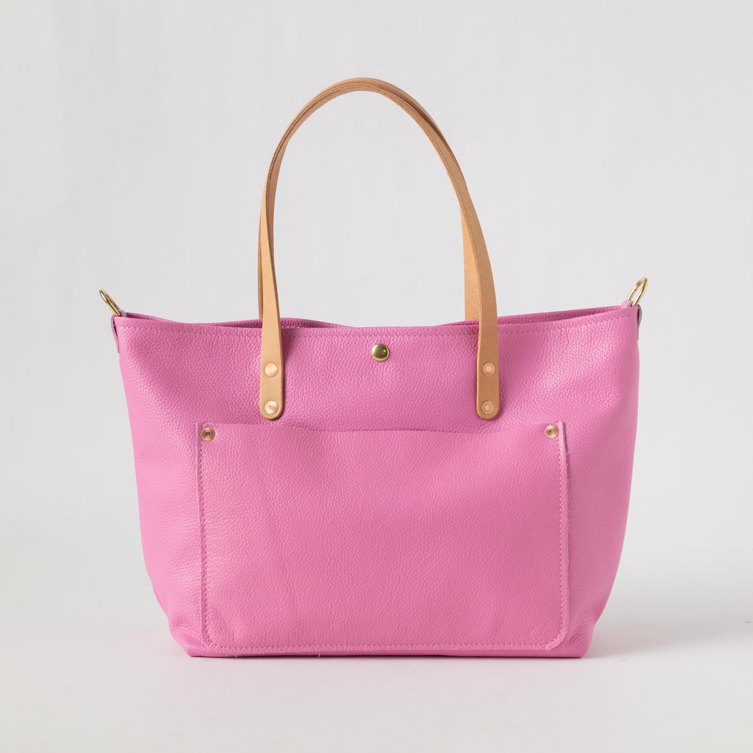 Pink Italian Pebbled East West Travel Tote