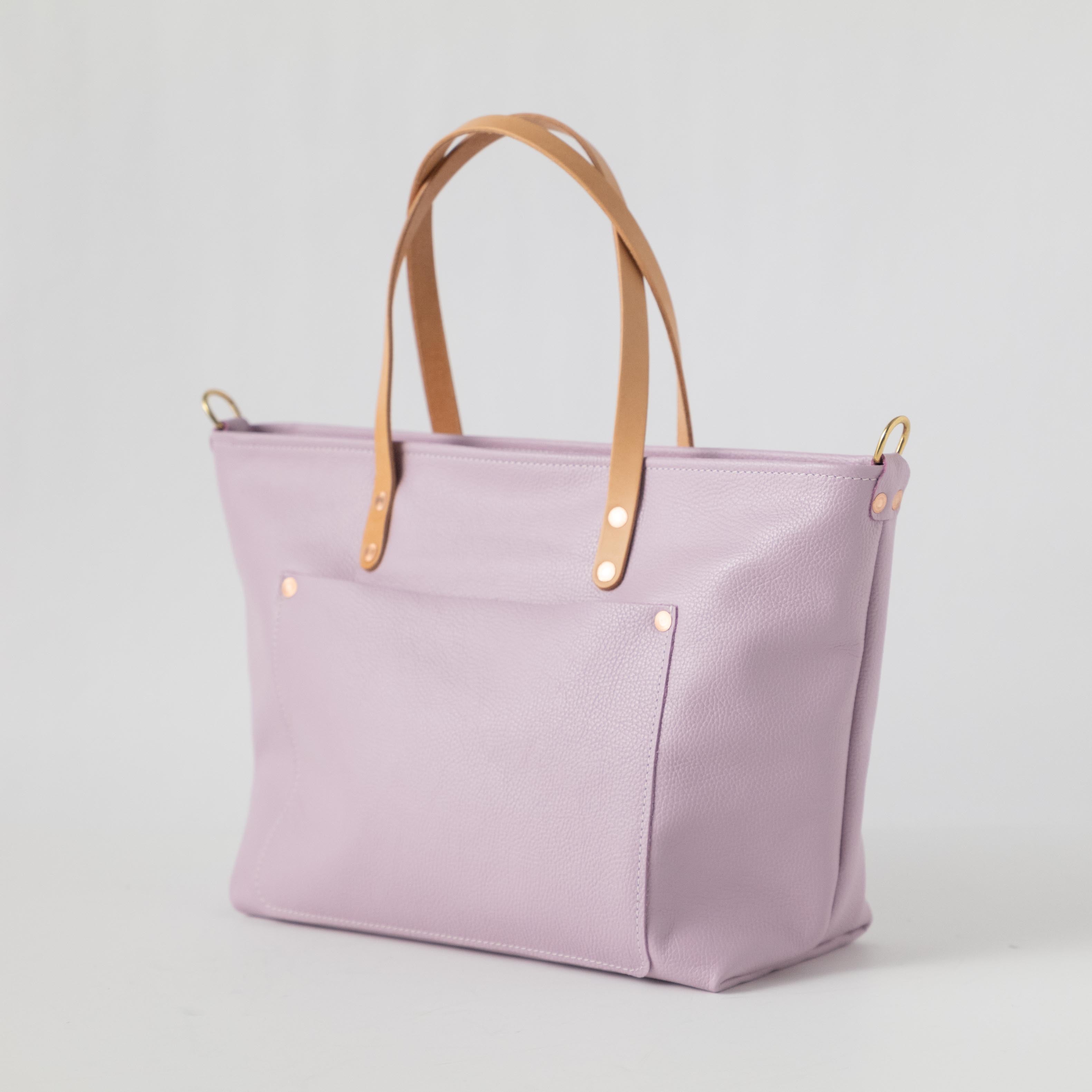 White Italian Pebbled Market Tote