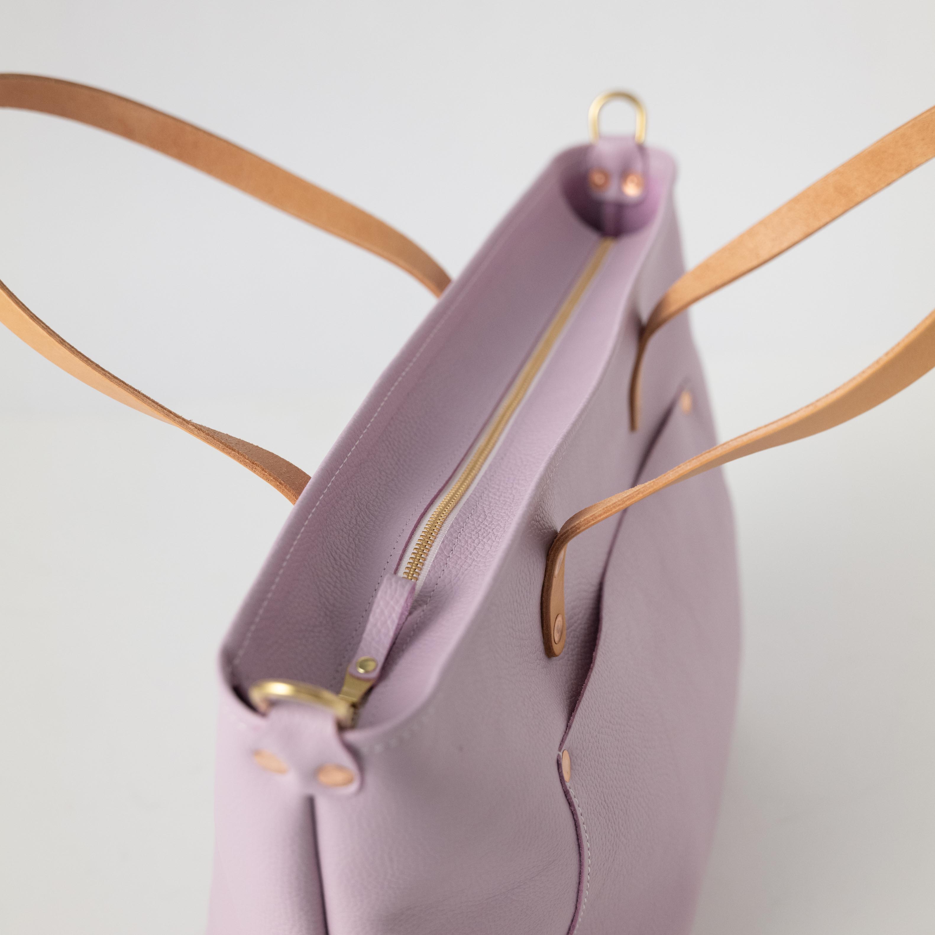 Lilac Italian Pebbled Market Tote