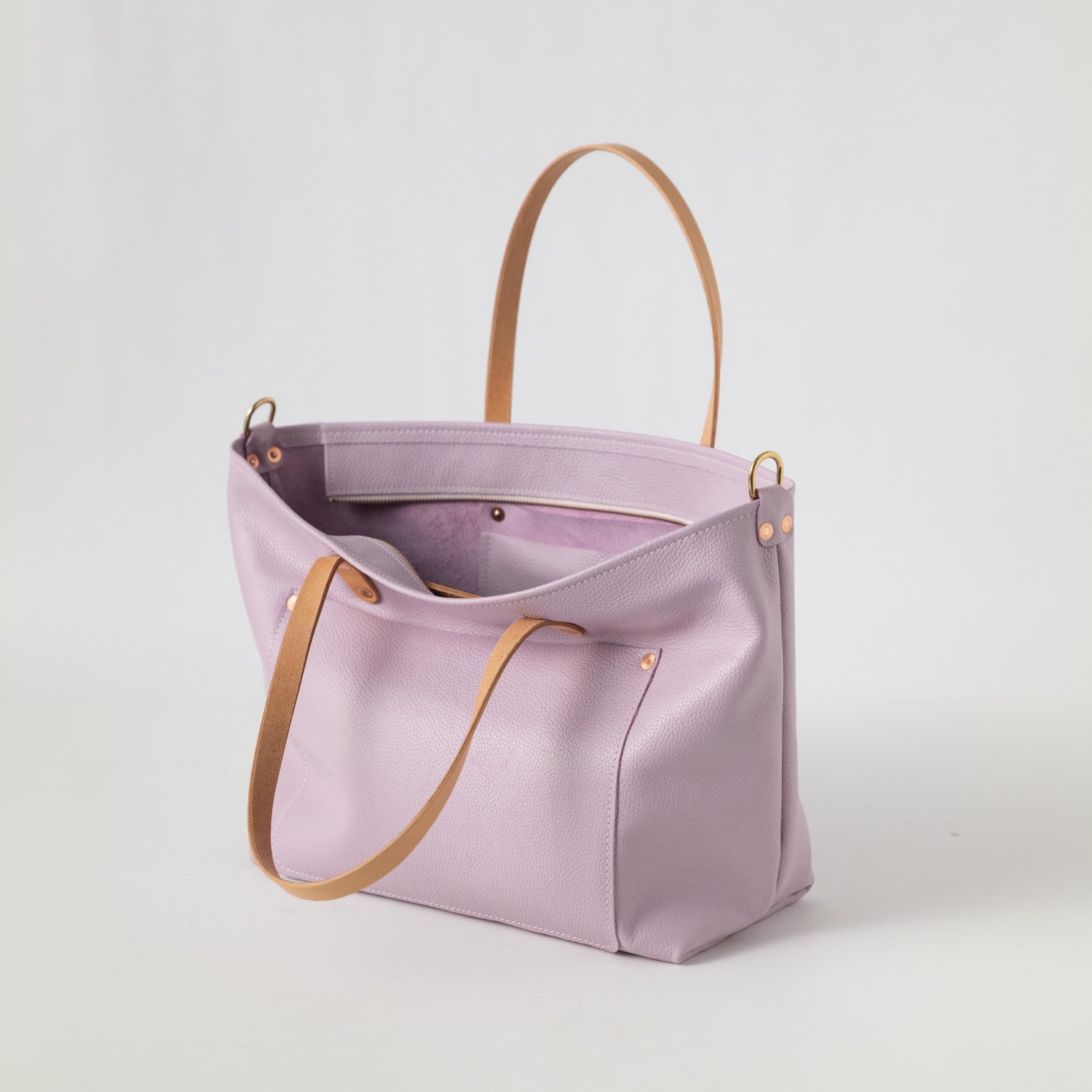 Lilac Italian Pebbled Market Tote