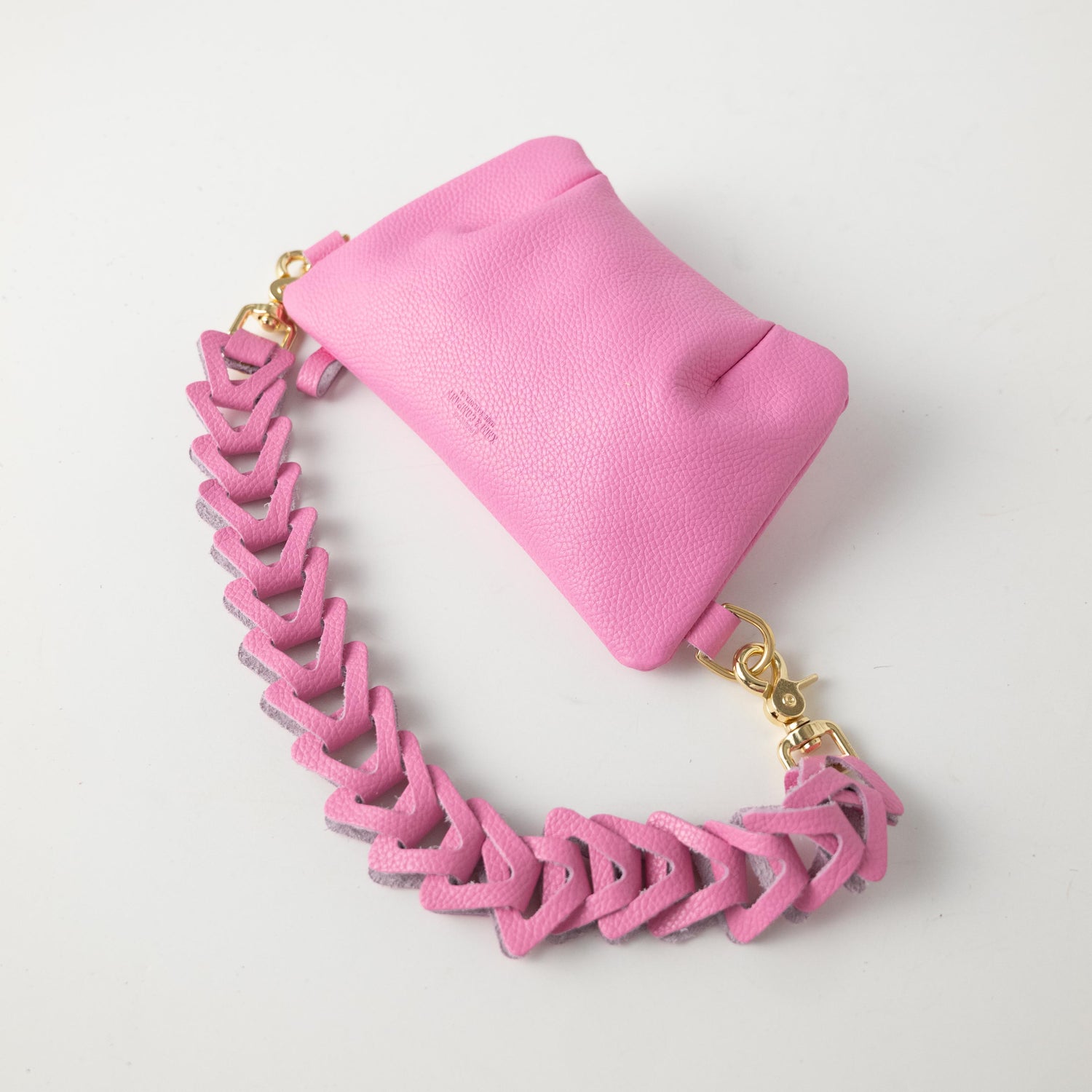 Pink Italian Pebbled Belt Bag