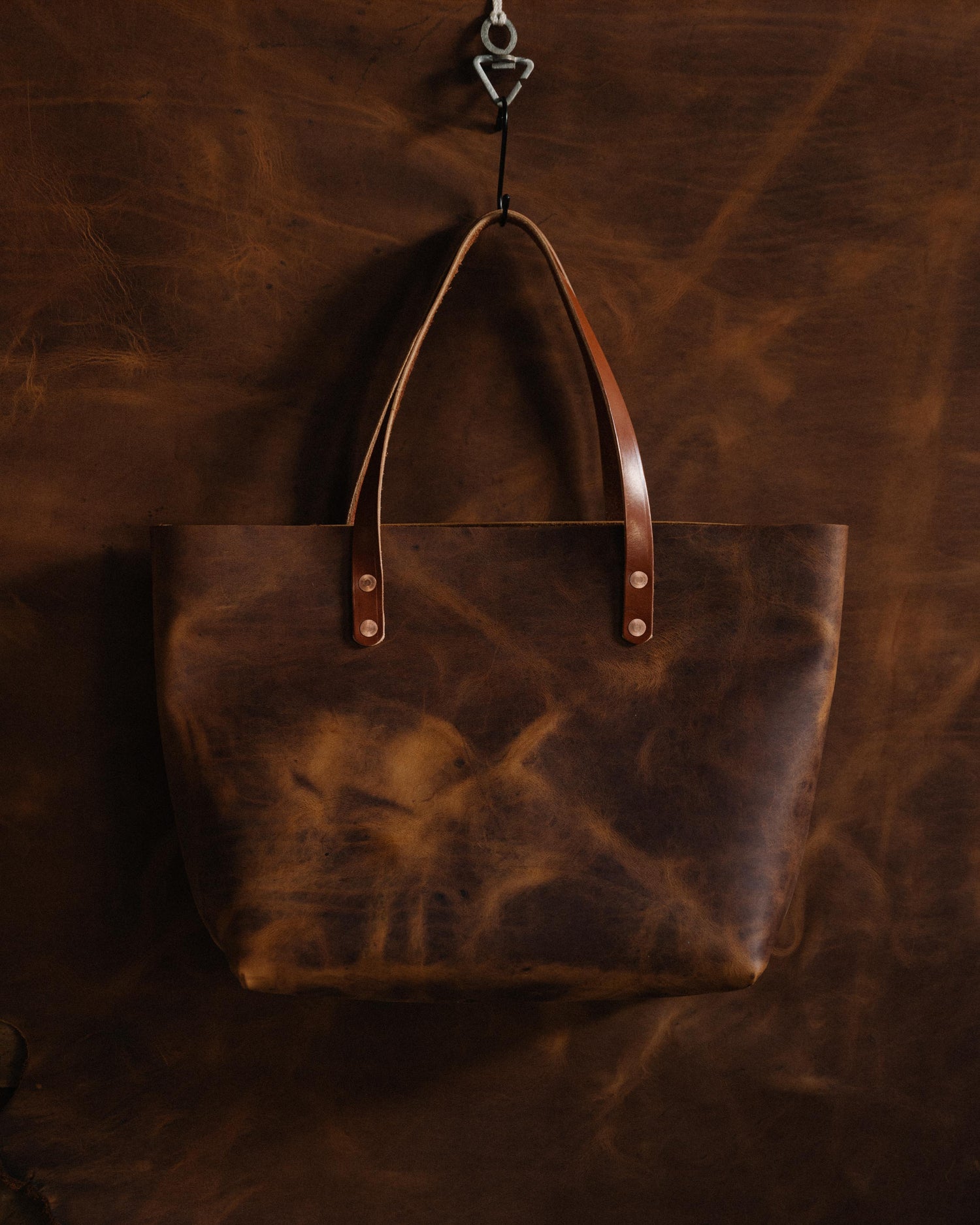 Rustic Tan East West Travel Tote