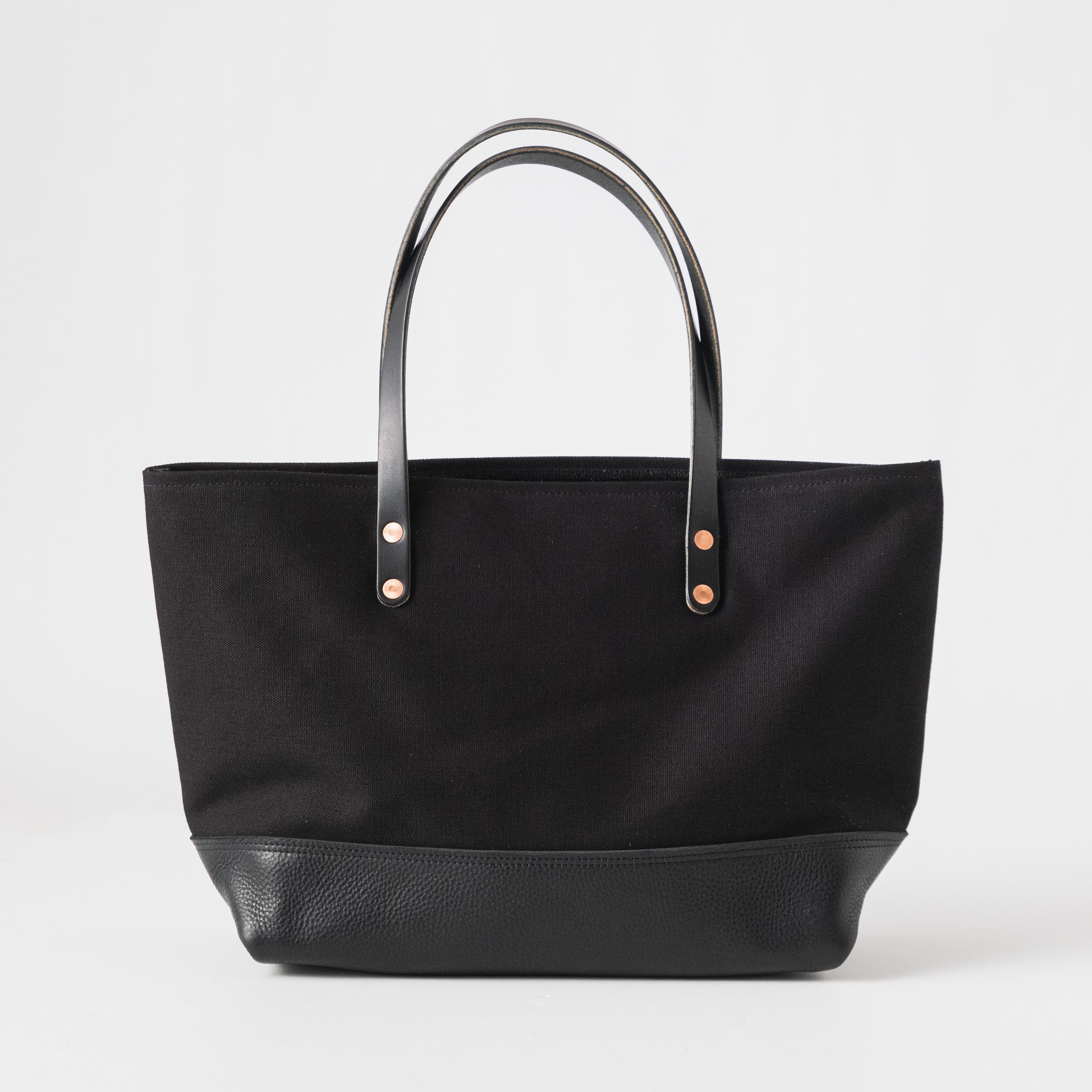 Black Canvas East West Panel Tote