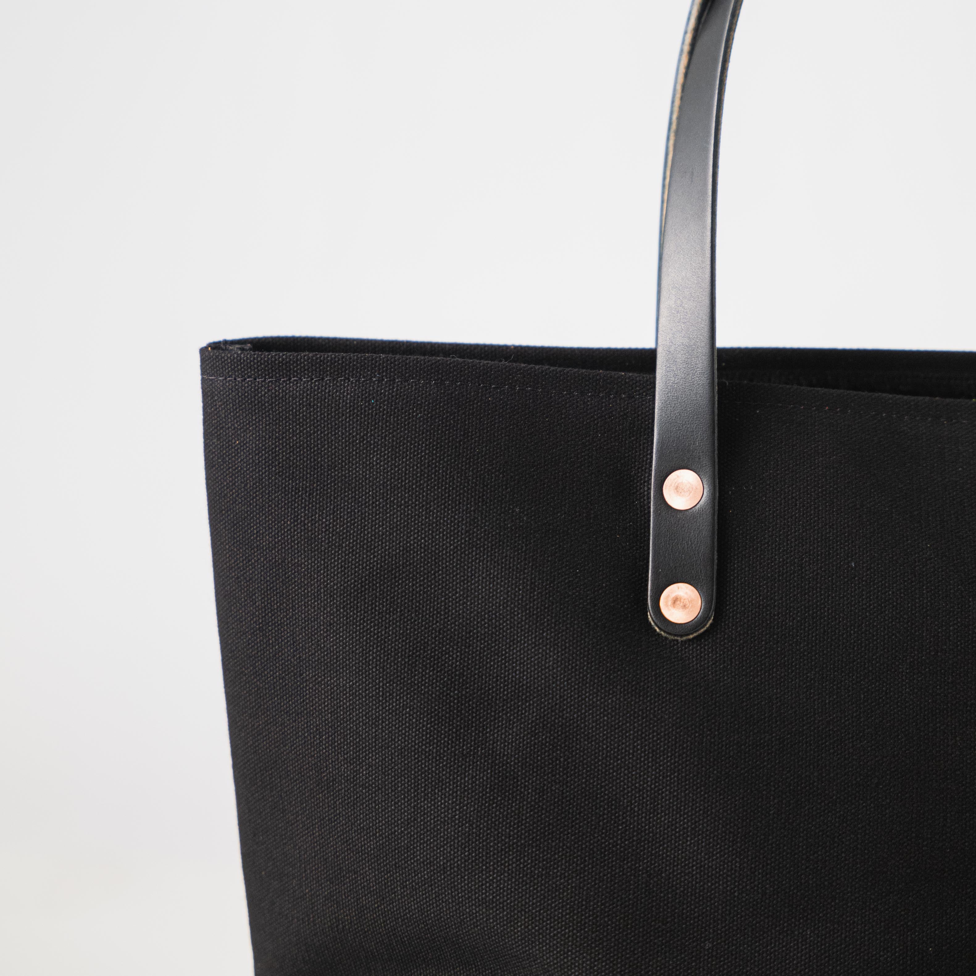 Black Canvas East West Panel Tote