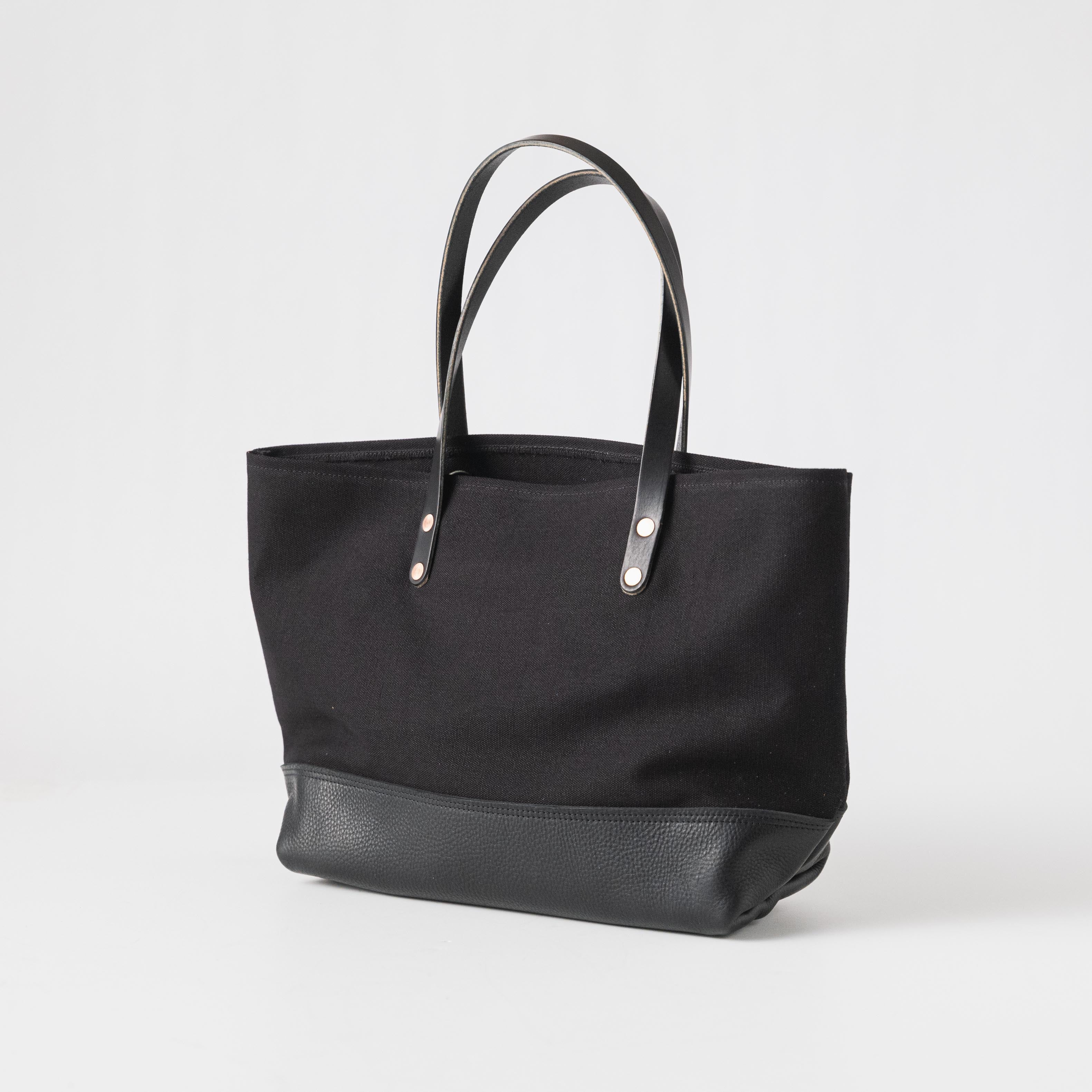 Black Canvas East West Panel Tote