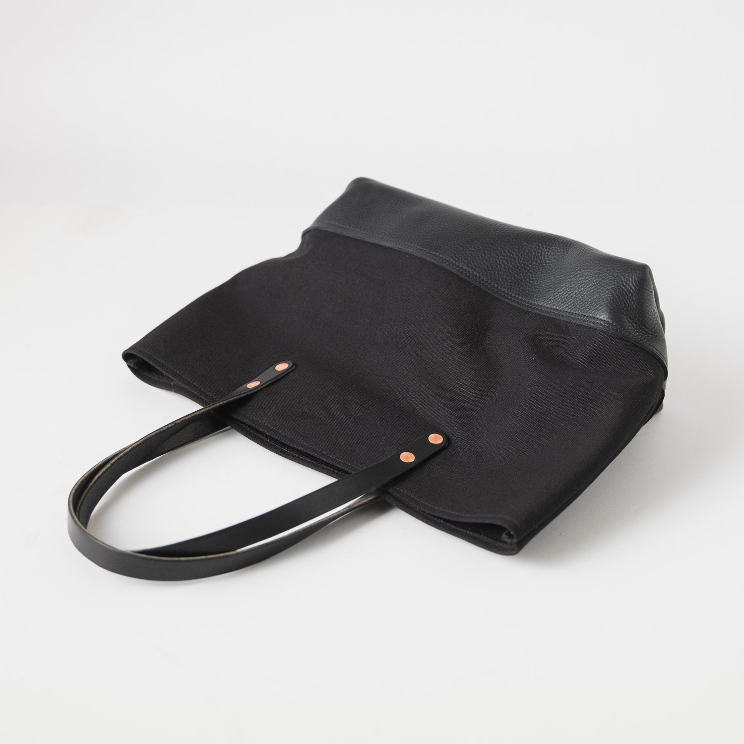 Black Canvas East West Panel Tote