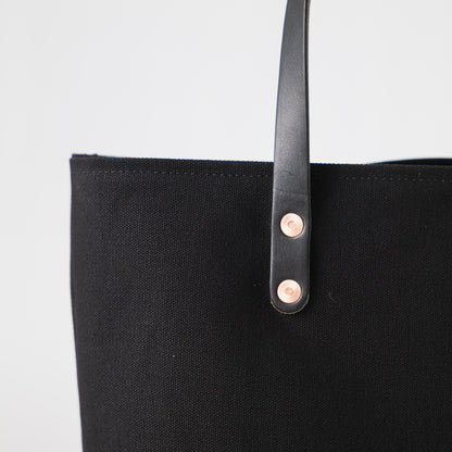 Black Canvas Panel Tote