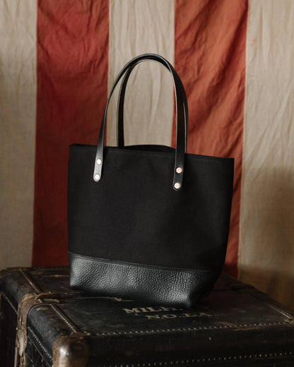 Black Canvas Panel Tote