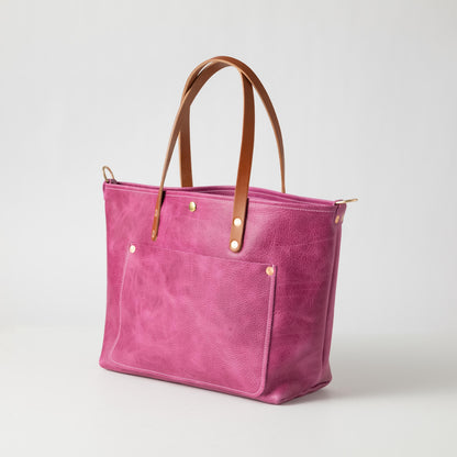 Pink Bulldog East West Travel Tote