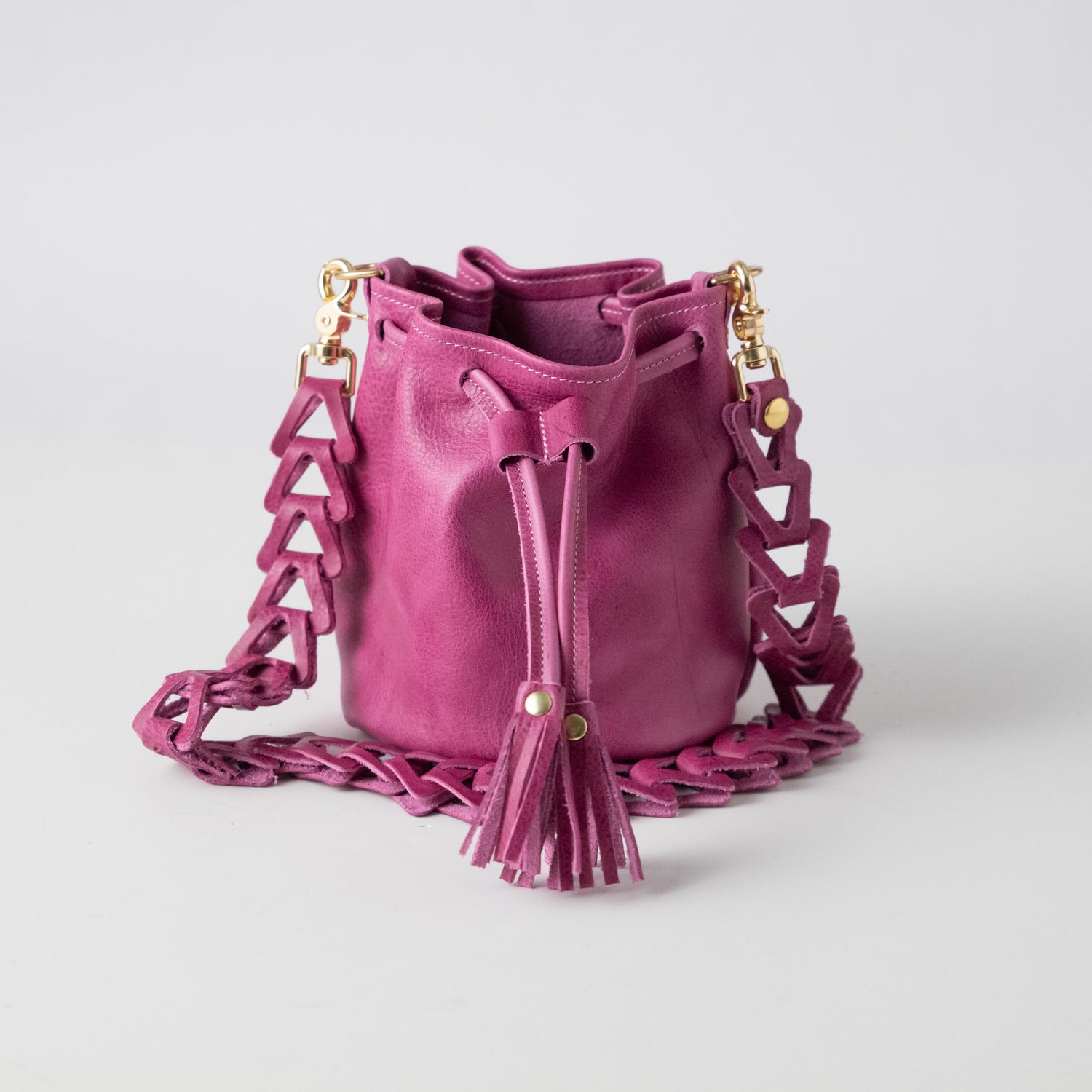 Pink Bulldog Mini Bucket Bag