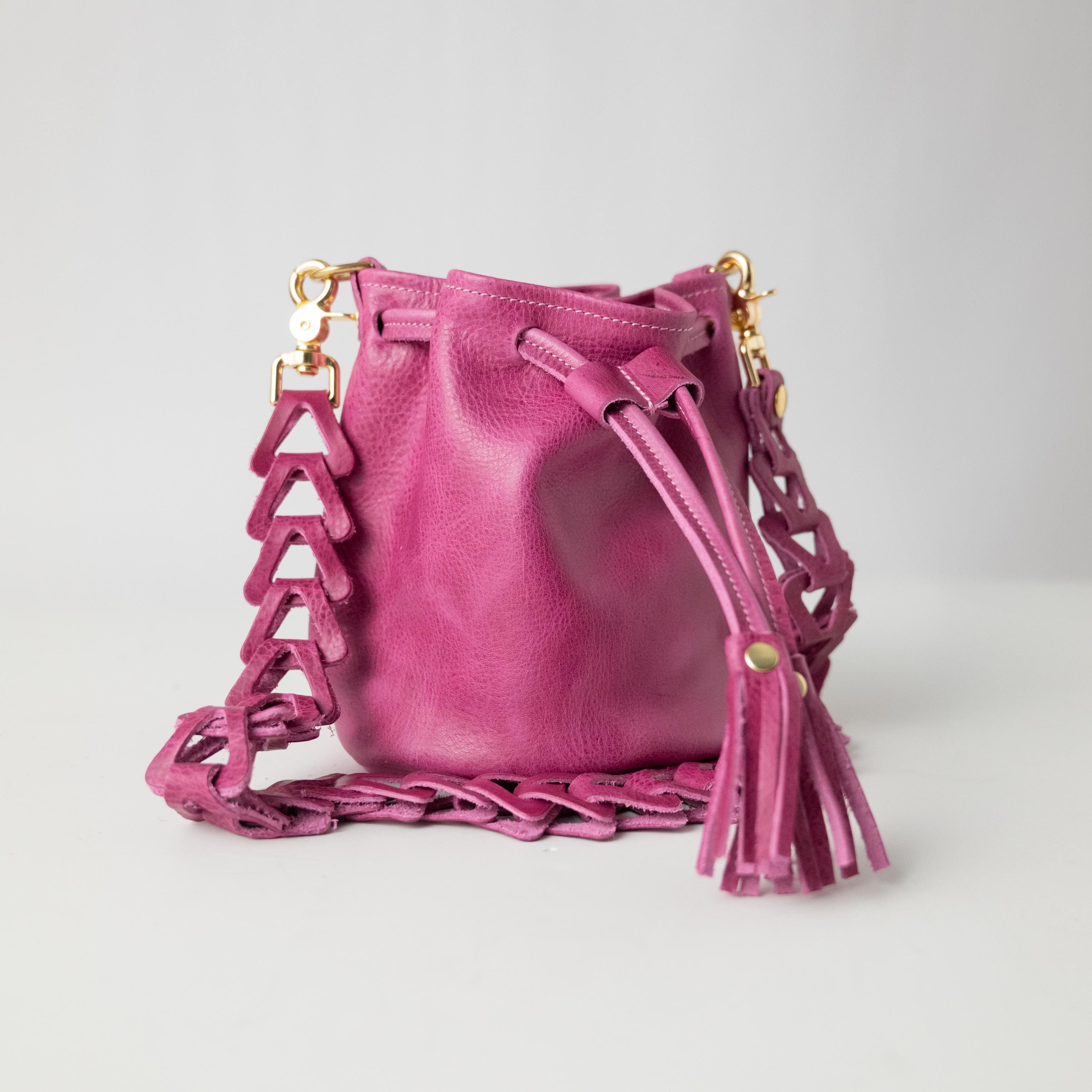 Pink Bulldog Mini Bucket Bag