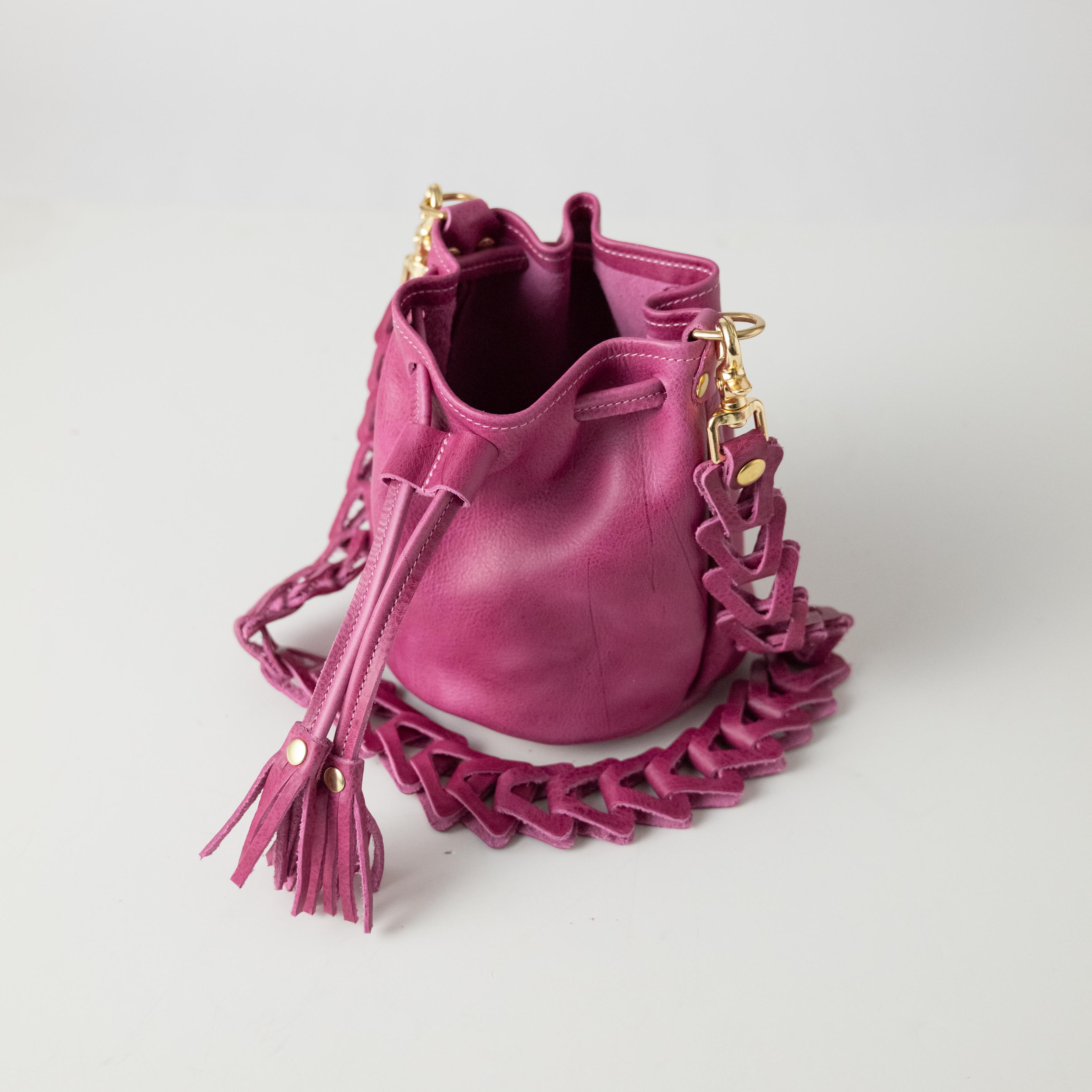 Pink Bulldog Mini Bucket Bag