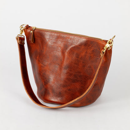 Whiskey Navajo Bison Mini Zip-Top Bucket Bag