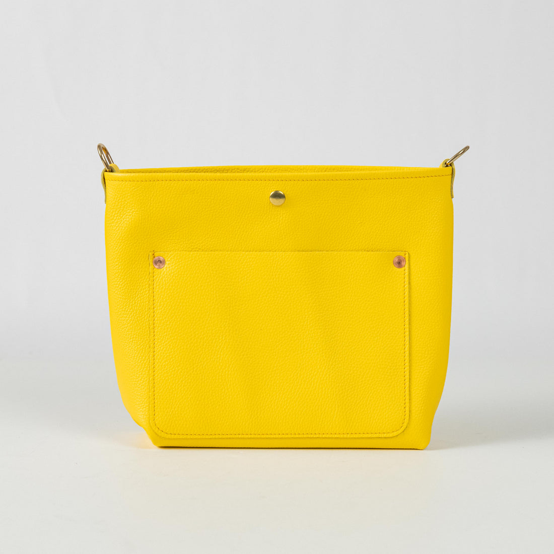 Yellow Italian Pebbled Crossbody Travel Tote