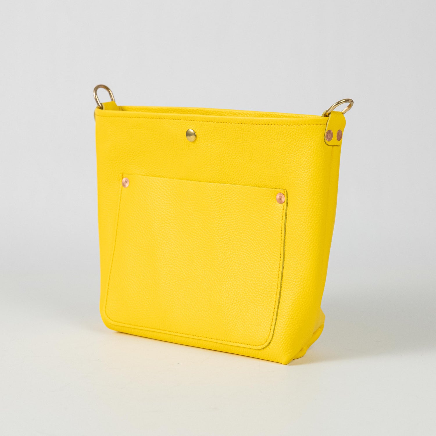 Yellow Italian Pebbled Crossbody Travel Tote